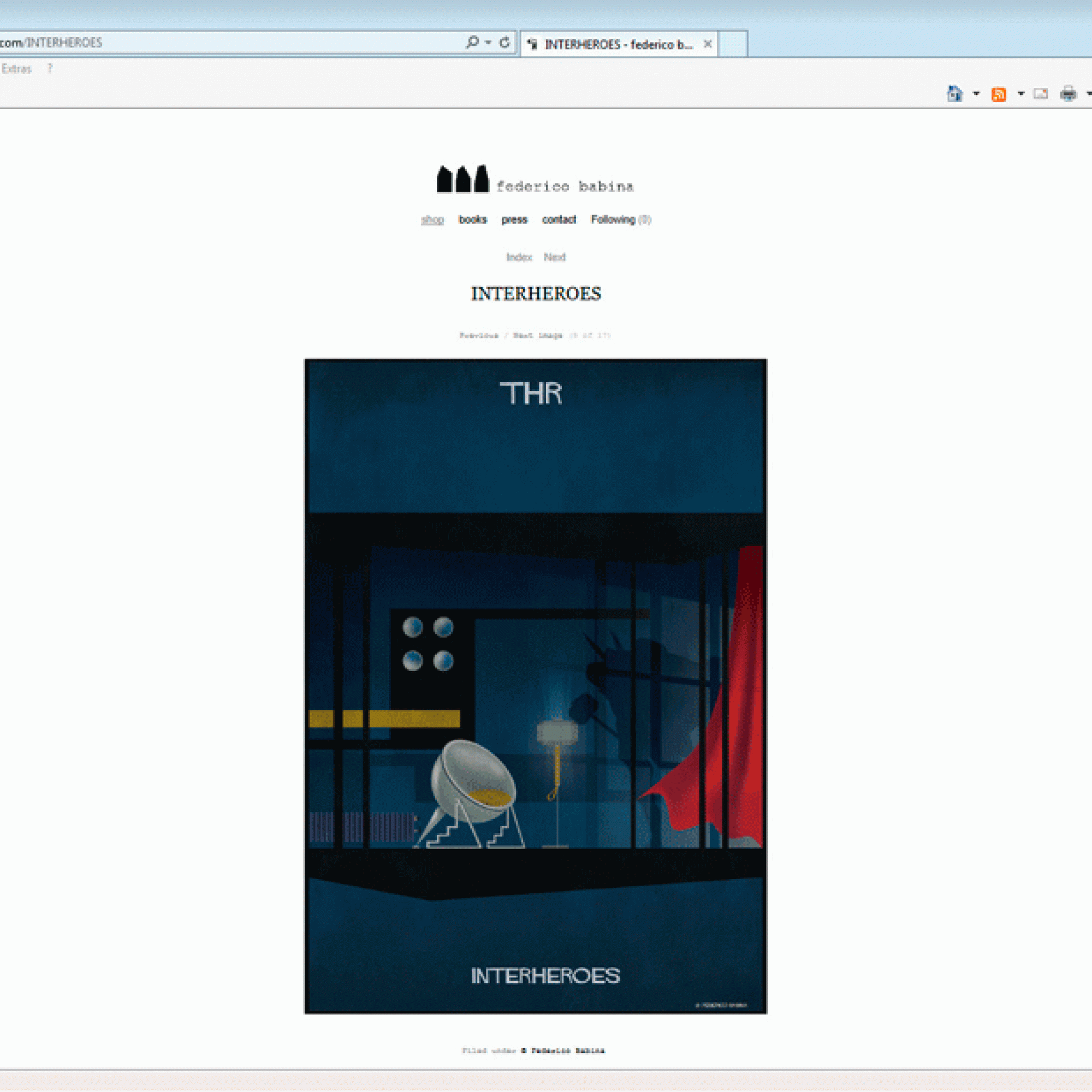 Screenshot, Website: http://federicobabina.com/INTERHEROES
