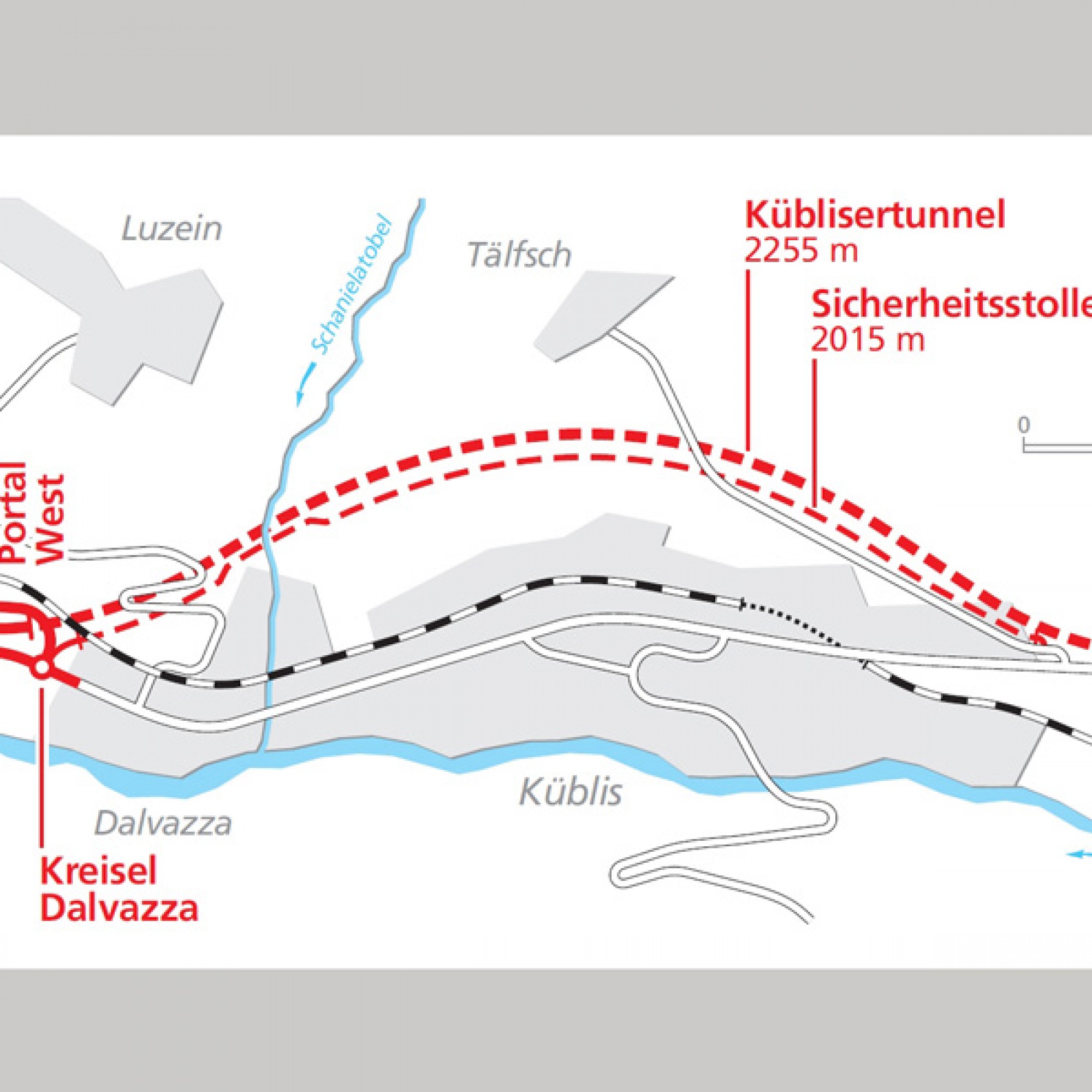 Der neue Anschluss Küblis mit dem Kreisel Dalvazza (Bilder zvg)