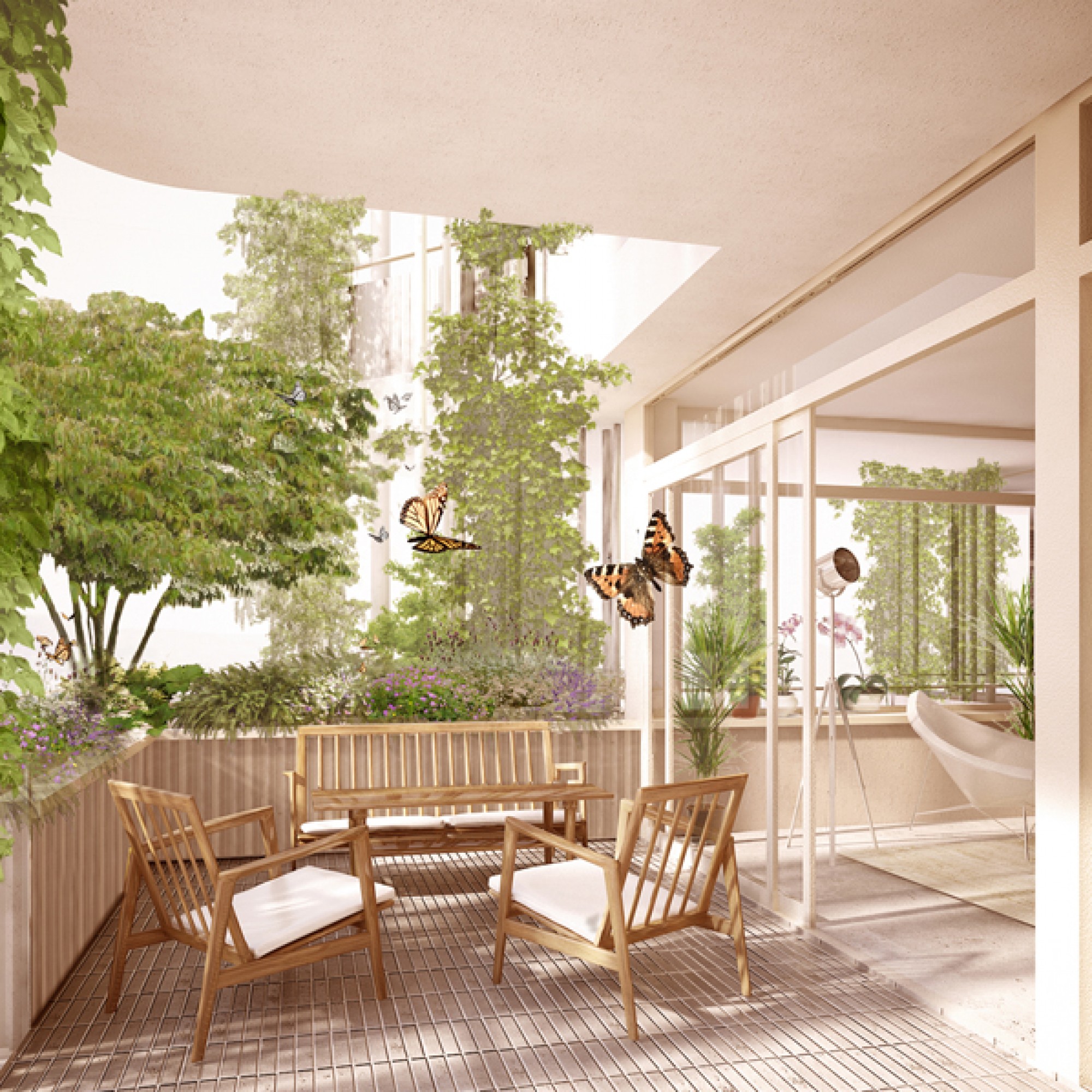 Den Garten vor der Balkontüre - das sieht das Projekt aus der Feder der Ramser Schmid Architekten vor. (zvg) 1/2