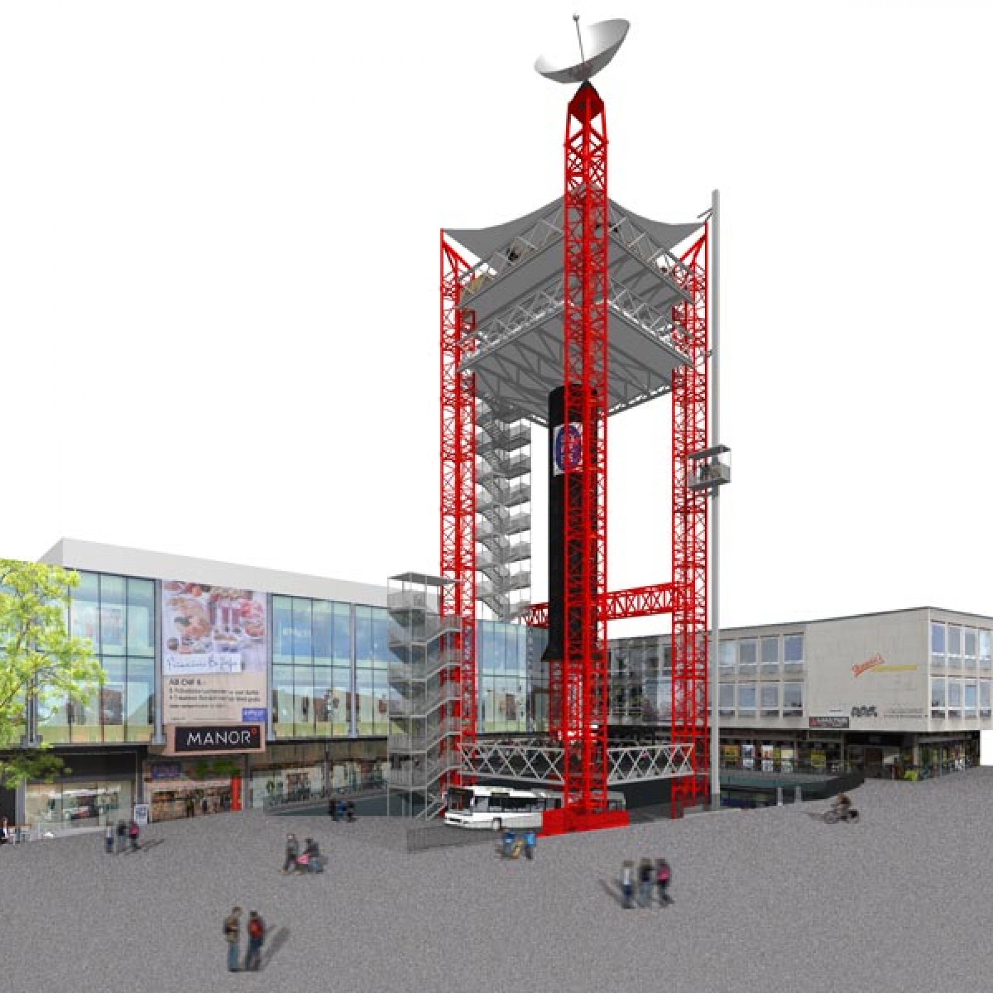 Mit 42 Metern soll die Festbeiz der Ehrendinger Vereine alle anderen Projekte weitaus überragen. (Visualisierung: zvg)