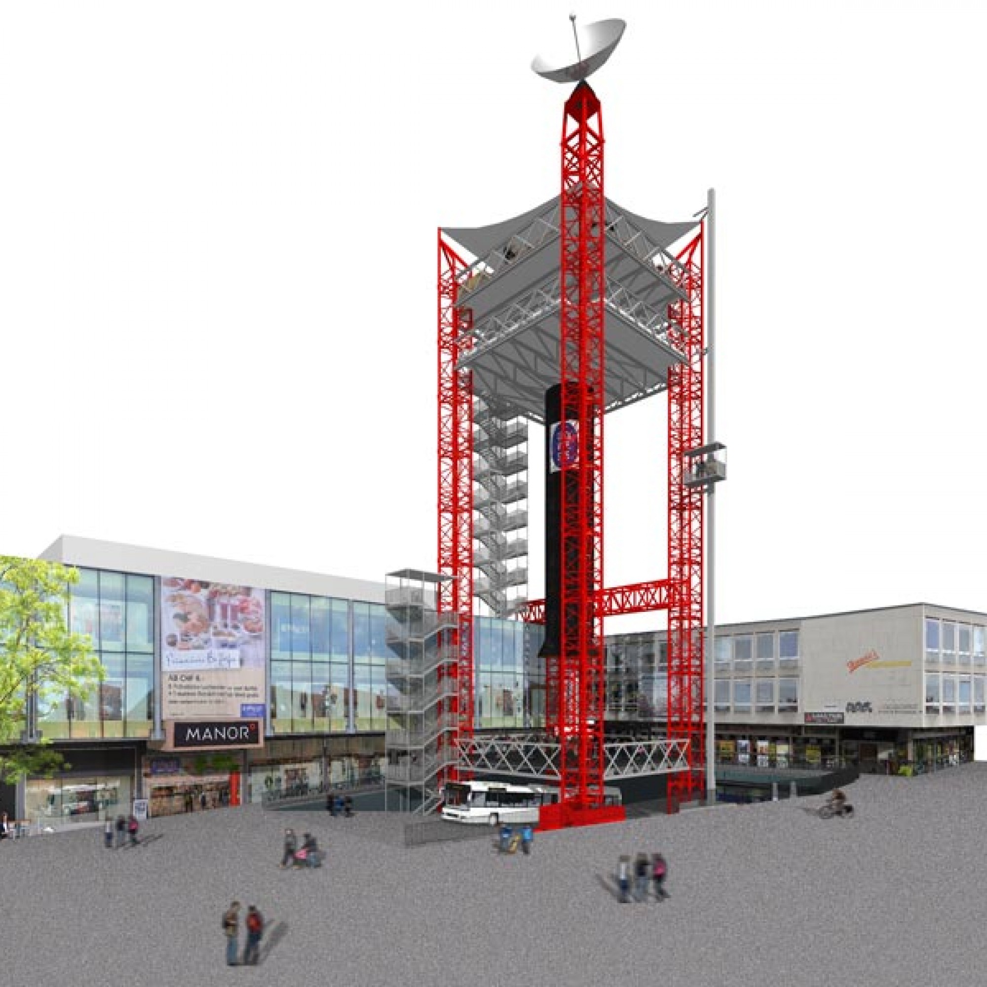 Mit 42 Metern soll die Festbeiz der  Ehrendinger Vereine alle anderen Projekte weitaus überragen. (Visualisierung: zvg)