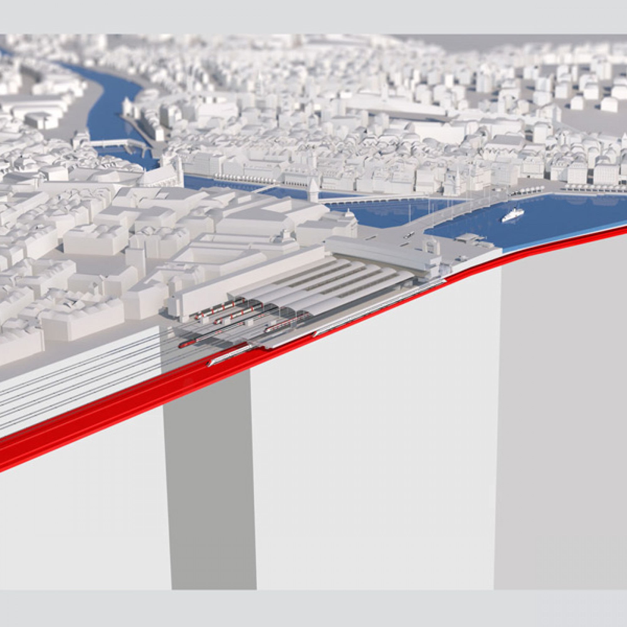 Der geplante Tiefbahnhof