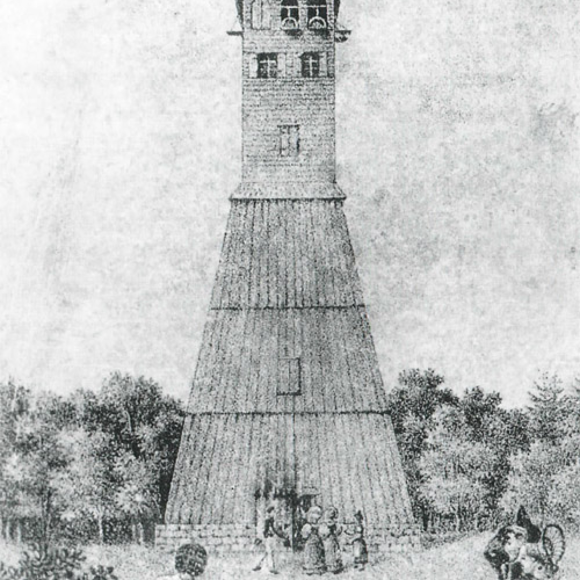 Der alte Napoleonturm aus dem Jahr 1829 wurde komplett aus Holz errichtet und musste bereits 1855 wegen Baufälligkeit abgerissen werden. (Bild: zvg)