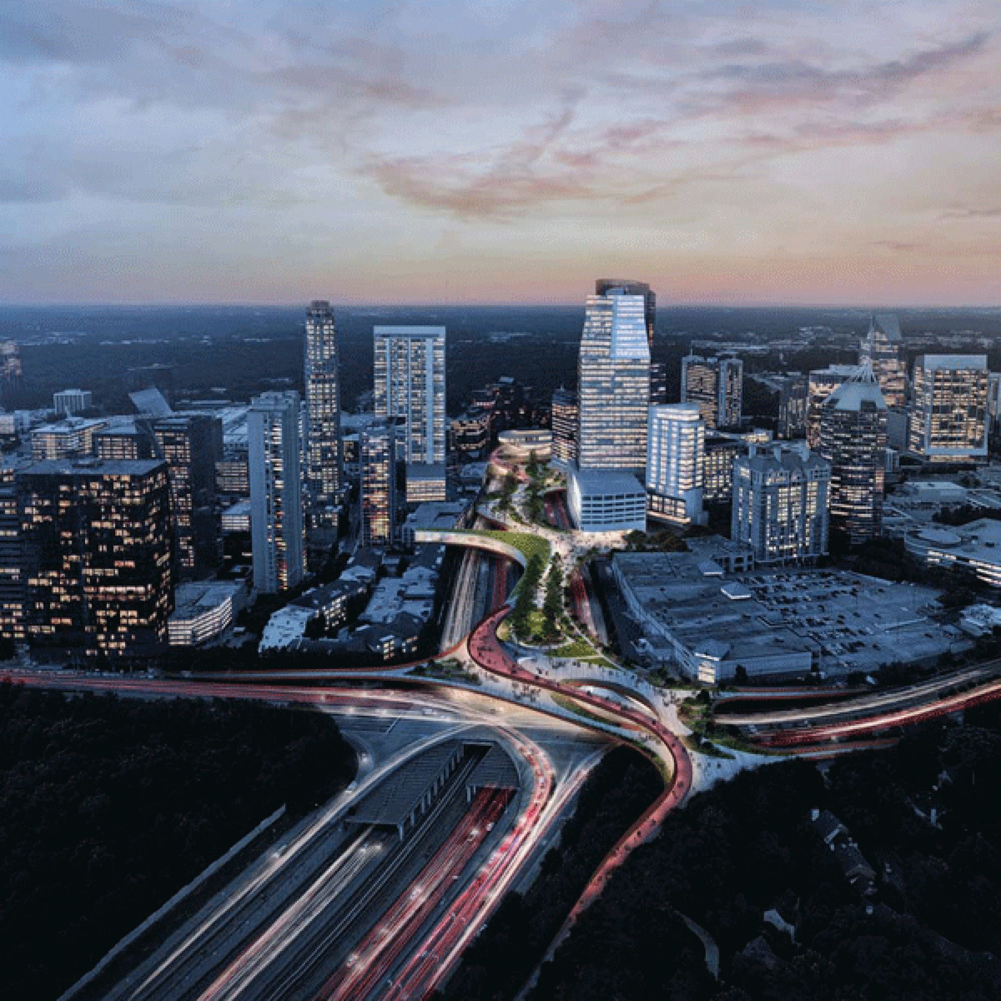 So soll der Buckhead-Park aussehen. (Visualisierungen: Rogers Partners)