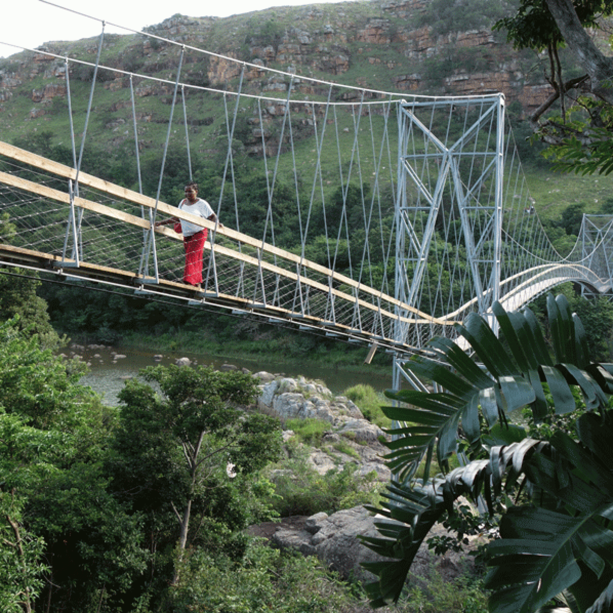 Ein Preis für Kärntner Studenten und eine Brücke in Südafrika: die Hängebrücke in Mzamba. (bridgingMzamba)