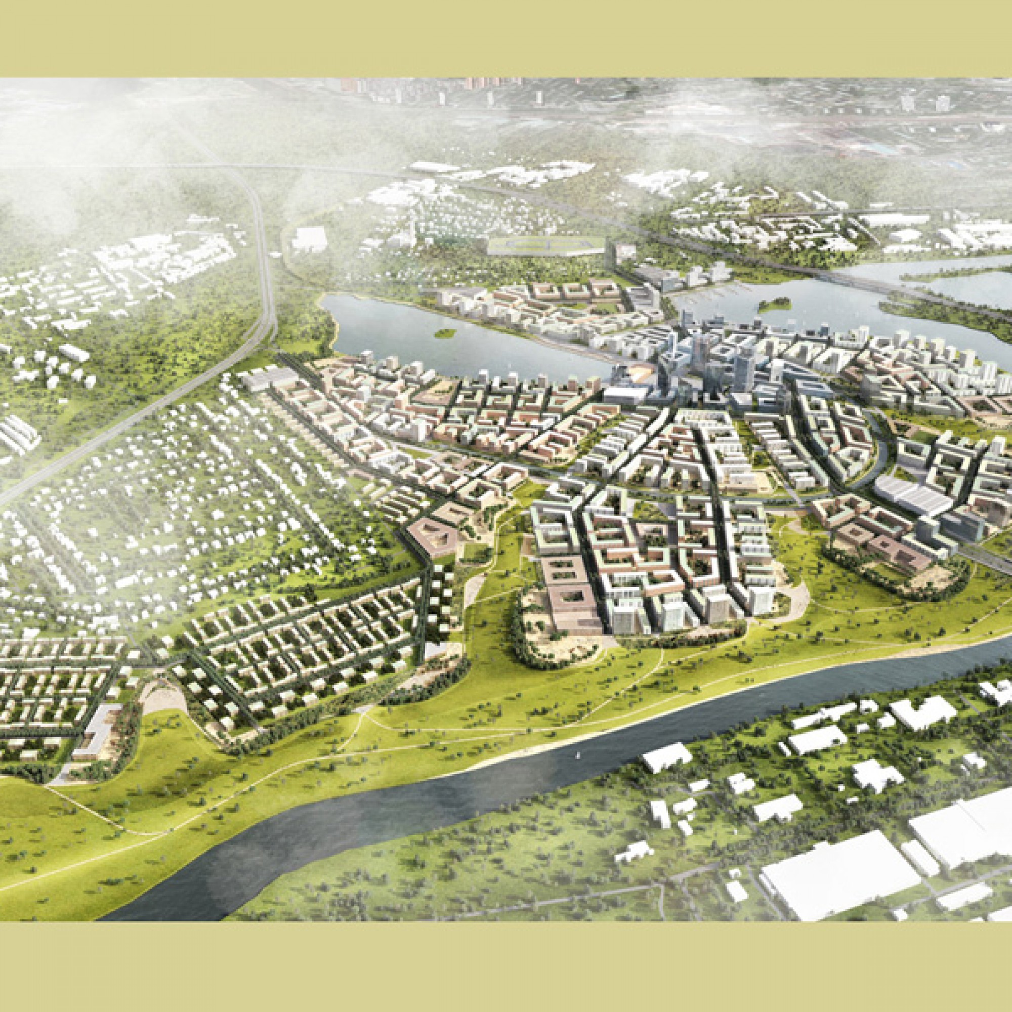 So soll der neue Stadtteil künftig aussehen (Visualisierung: Astoc Architects and Planners/HPP Architects/Land Srl)