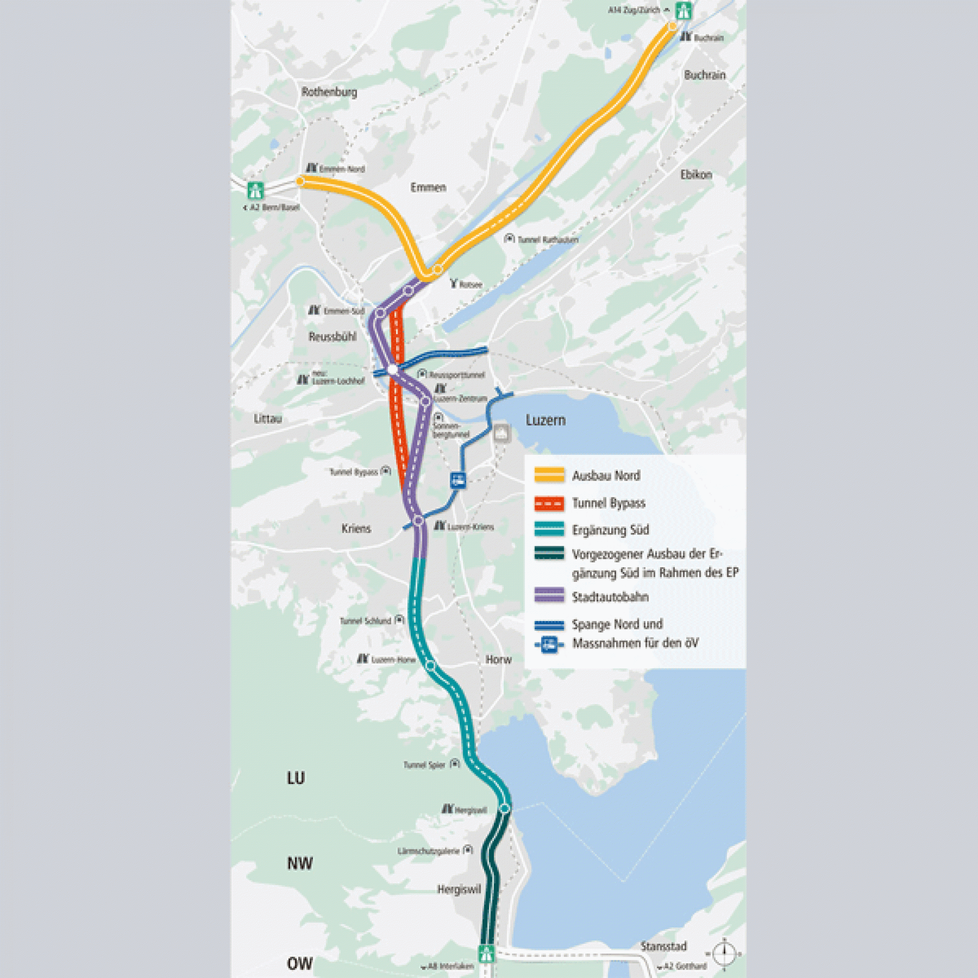 Das Gesamtprojekt «Bypass Luzern» (zvg)