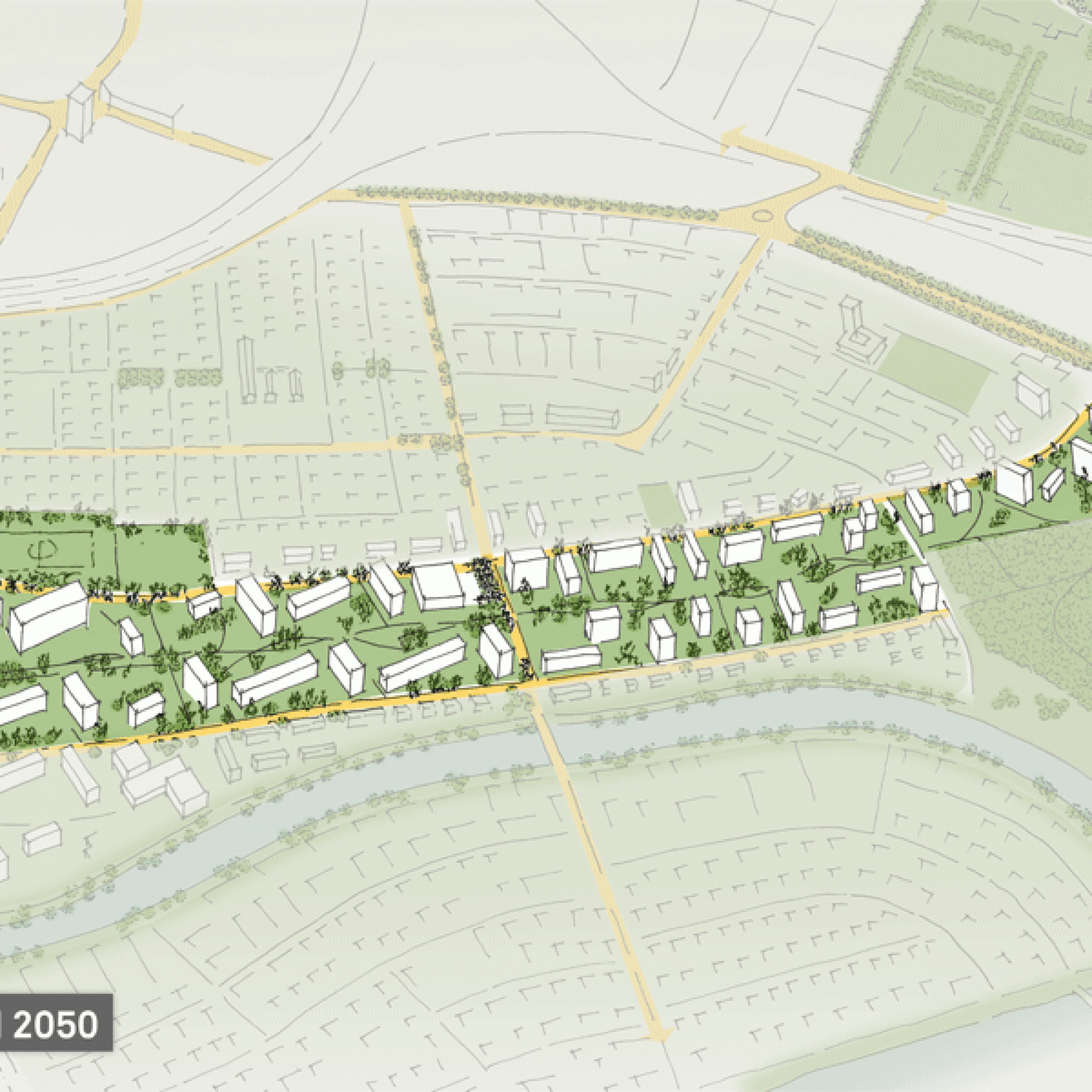 So könnte das Gebiet Weidteile im Jahr 2050 aussehen (Illustrationen zvg)