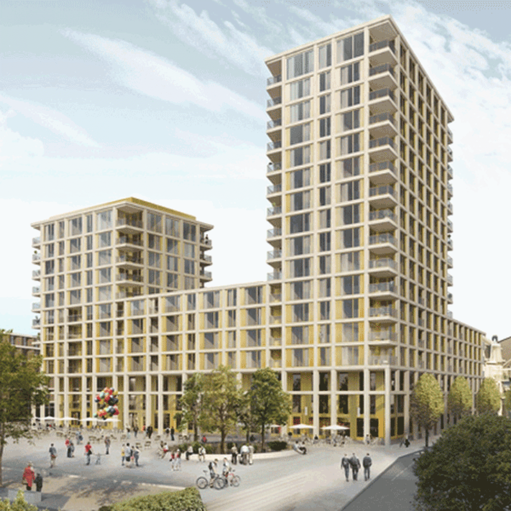 Visualisierung des Projektes «Îlot sud» in der Nähe des Bahnhofes Morges Süd. (Bild: Nightnurse Images GmbH)