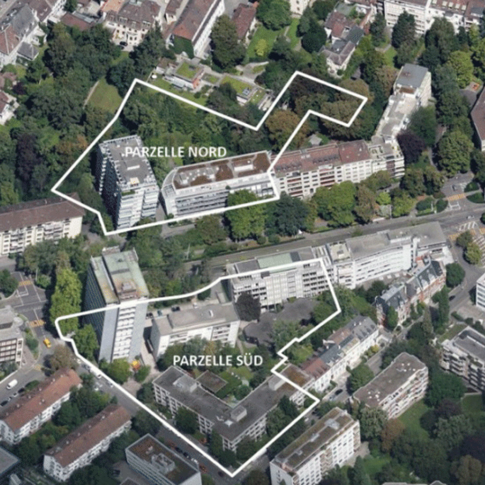 Im Norden der Anlage St. Alban ist ein Wohnhaus mit 50 Mietwohnungen geplant.