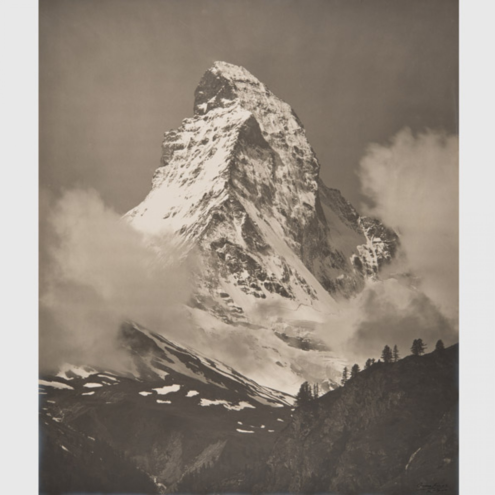 Charles Charnaux,  Das Matterhorn , 1910-1920. (Musée de l’Elysée, Lausanne. Sammlung des Musée d'Elysée)