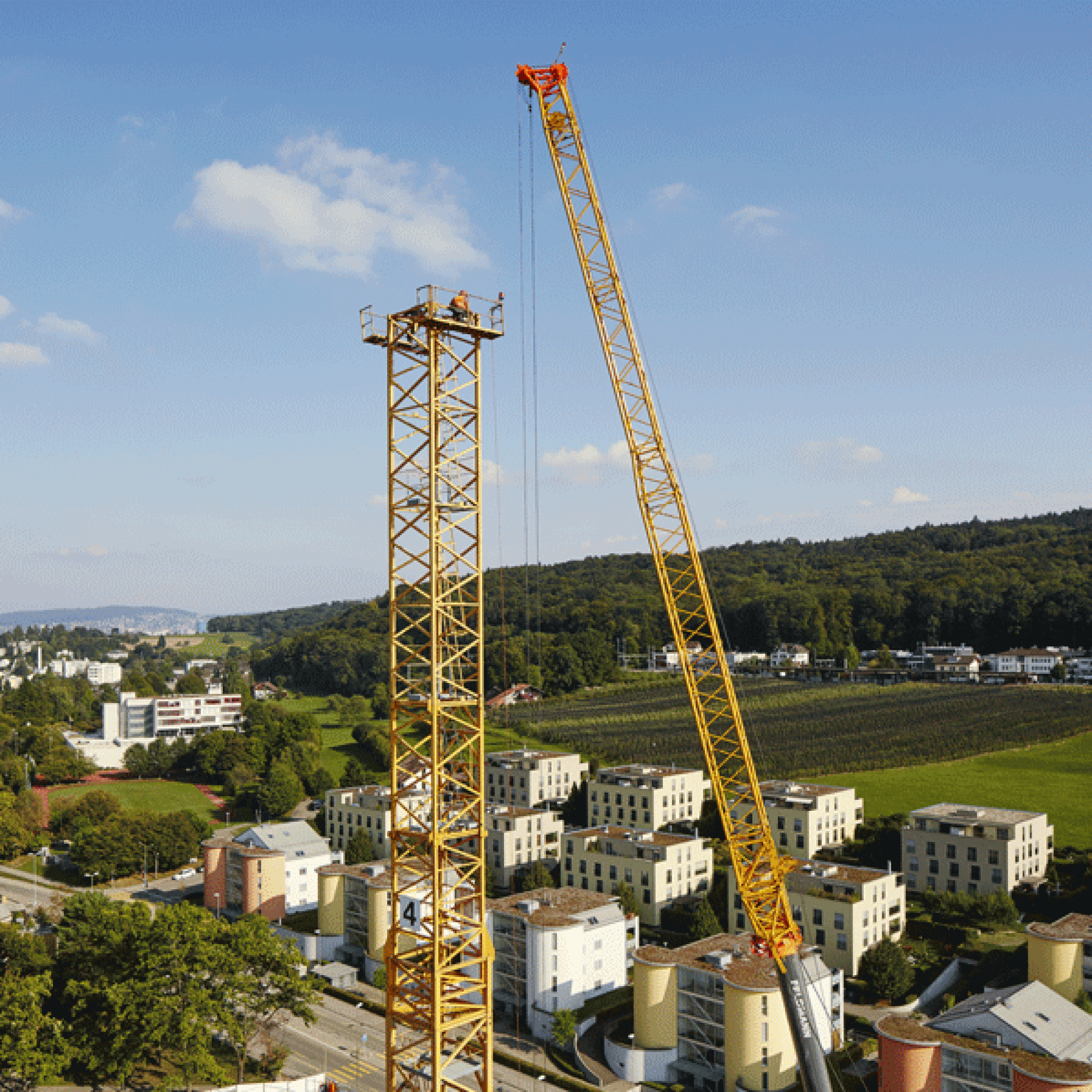 Die Kranbauer haben ihren grossen Auftritt in Schlieren.