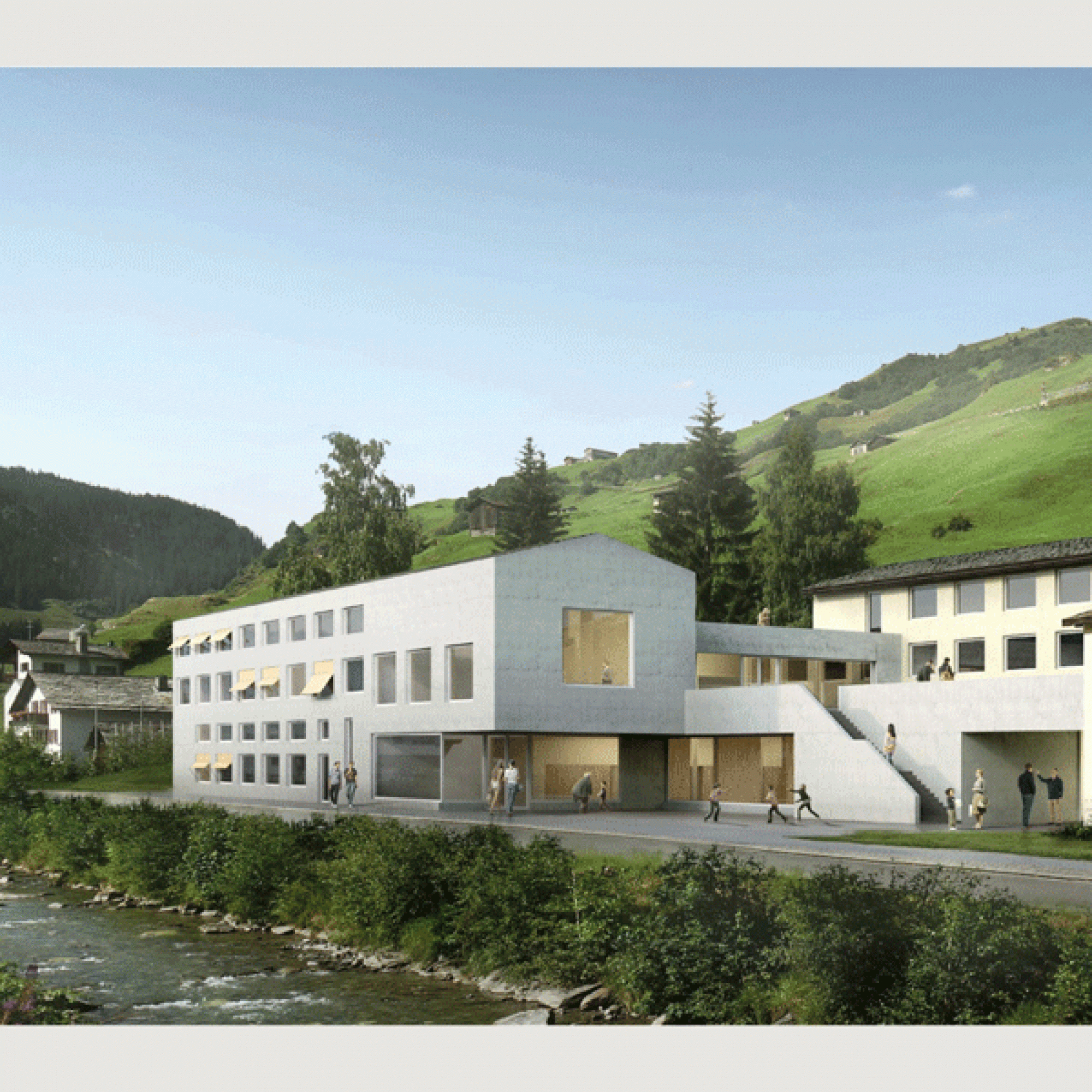 So sieht das Siegerprojekt „Follow-Me“ des Zürcher Architekturbüros SAM Architekten und Partner AG von aussen aus… (Visualisierungen zvg)