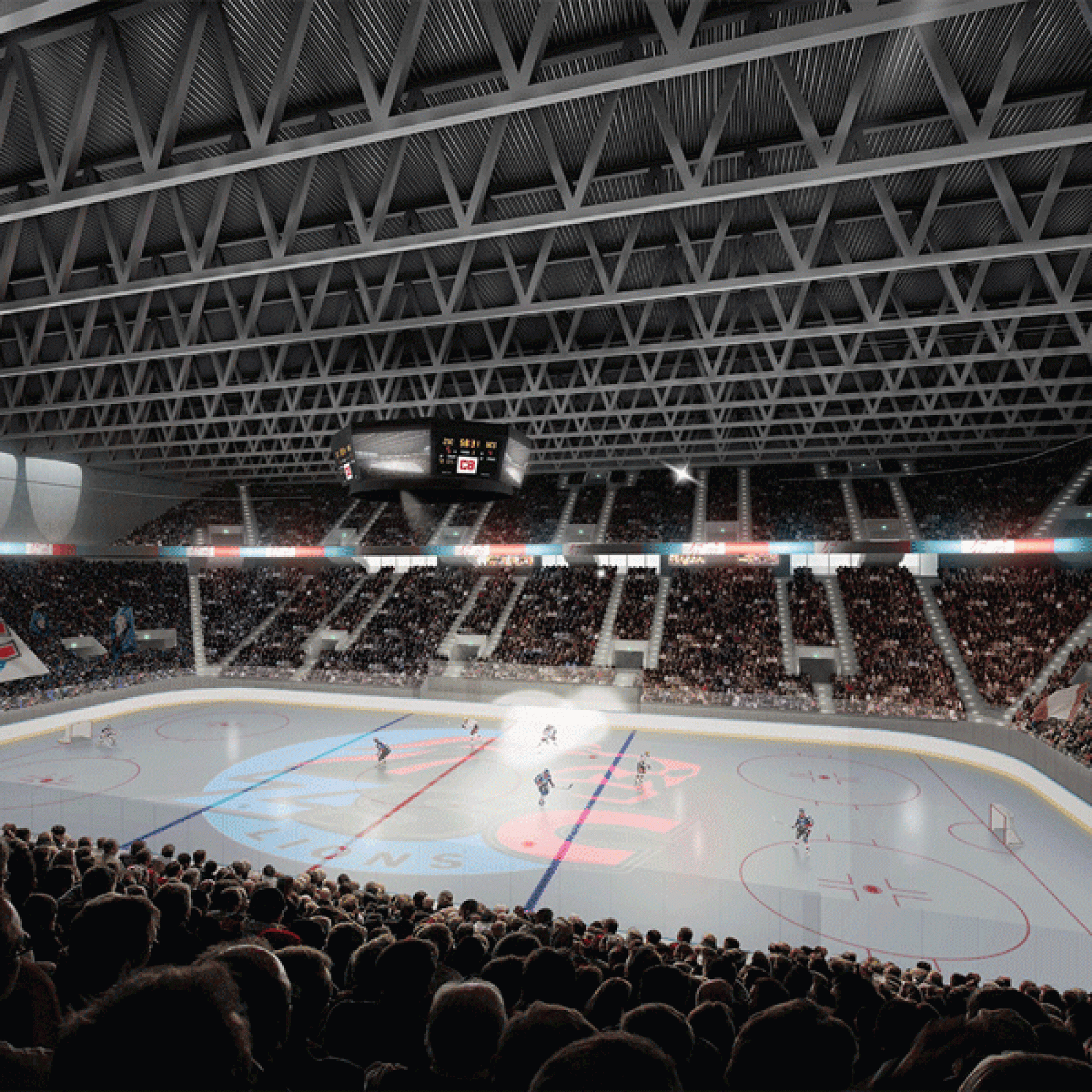 Innenansicht des neuen Eishockeystadions "Theatre of Dreams" der ZSC Lions. (Bilder ZSC Lions)