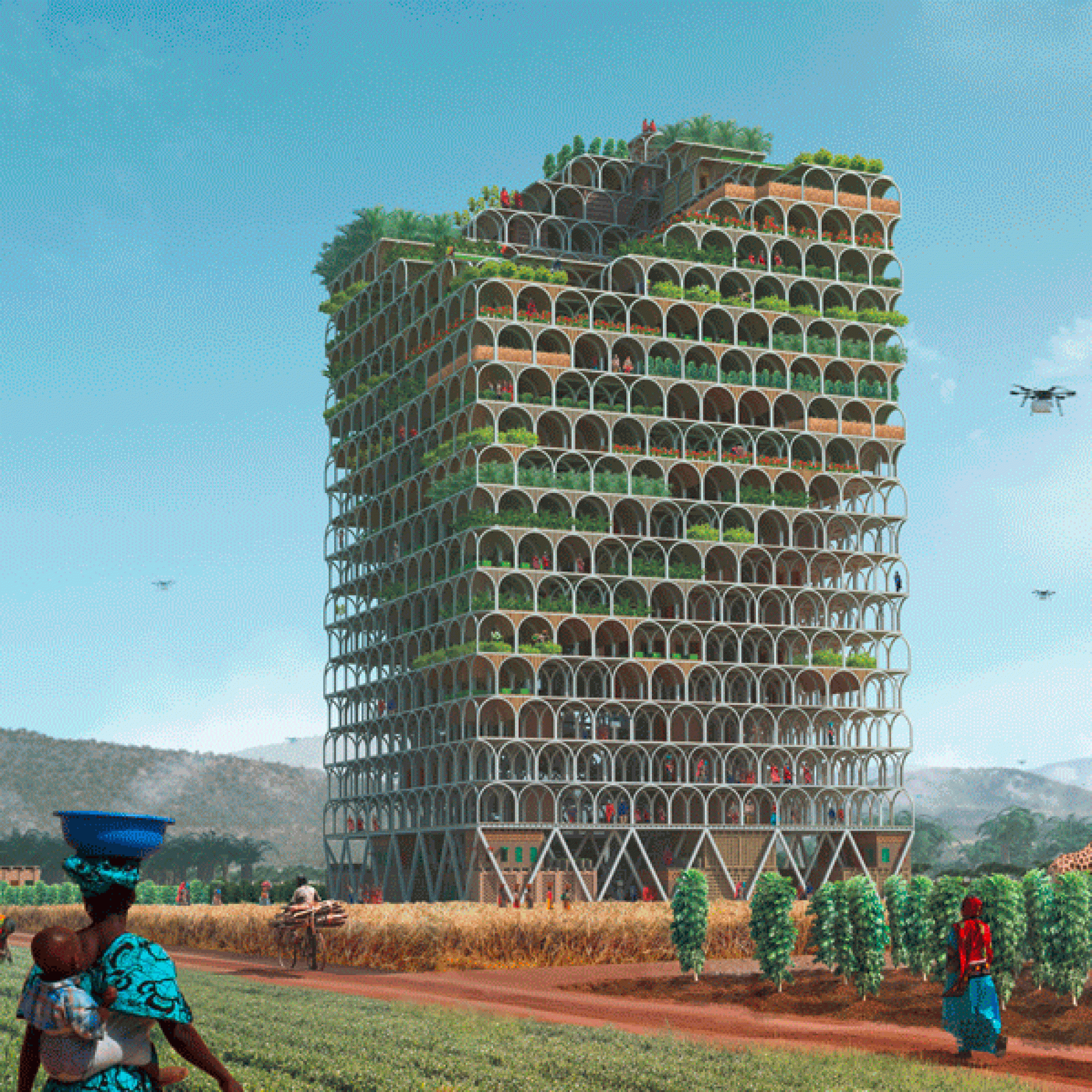 Damit möglichst wenig fruchtbares Land verbraucht wird, wollen die Architekten in die Höhe bauen.(Pawel Lipiński, Mateusz Frankowski )