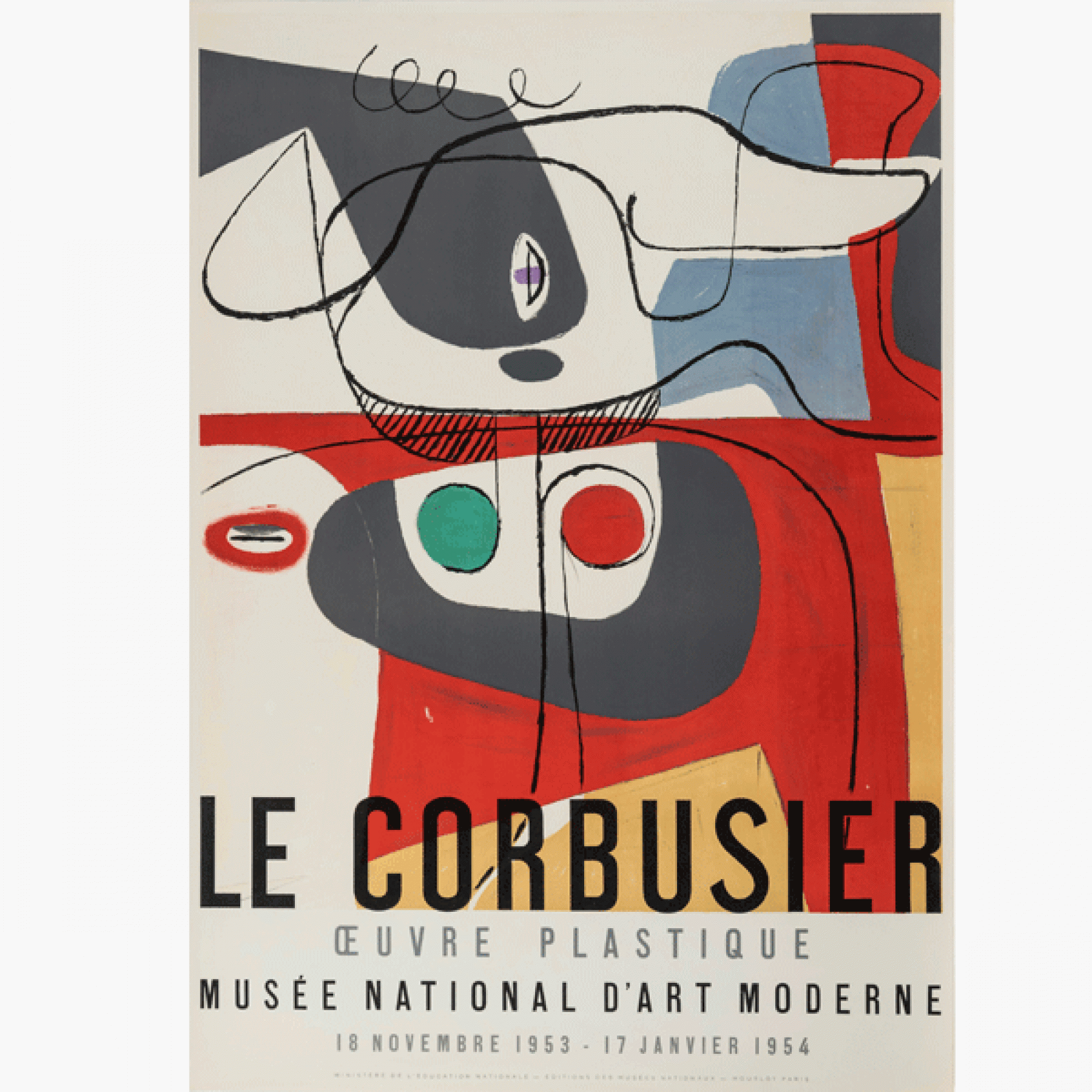 Aus dem Jahr 1953: Künstlerplakat mit dem Namen «Oeuvre plastique». (Bild: © FLC/2017, ProLitteris, Zurich)