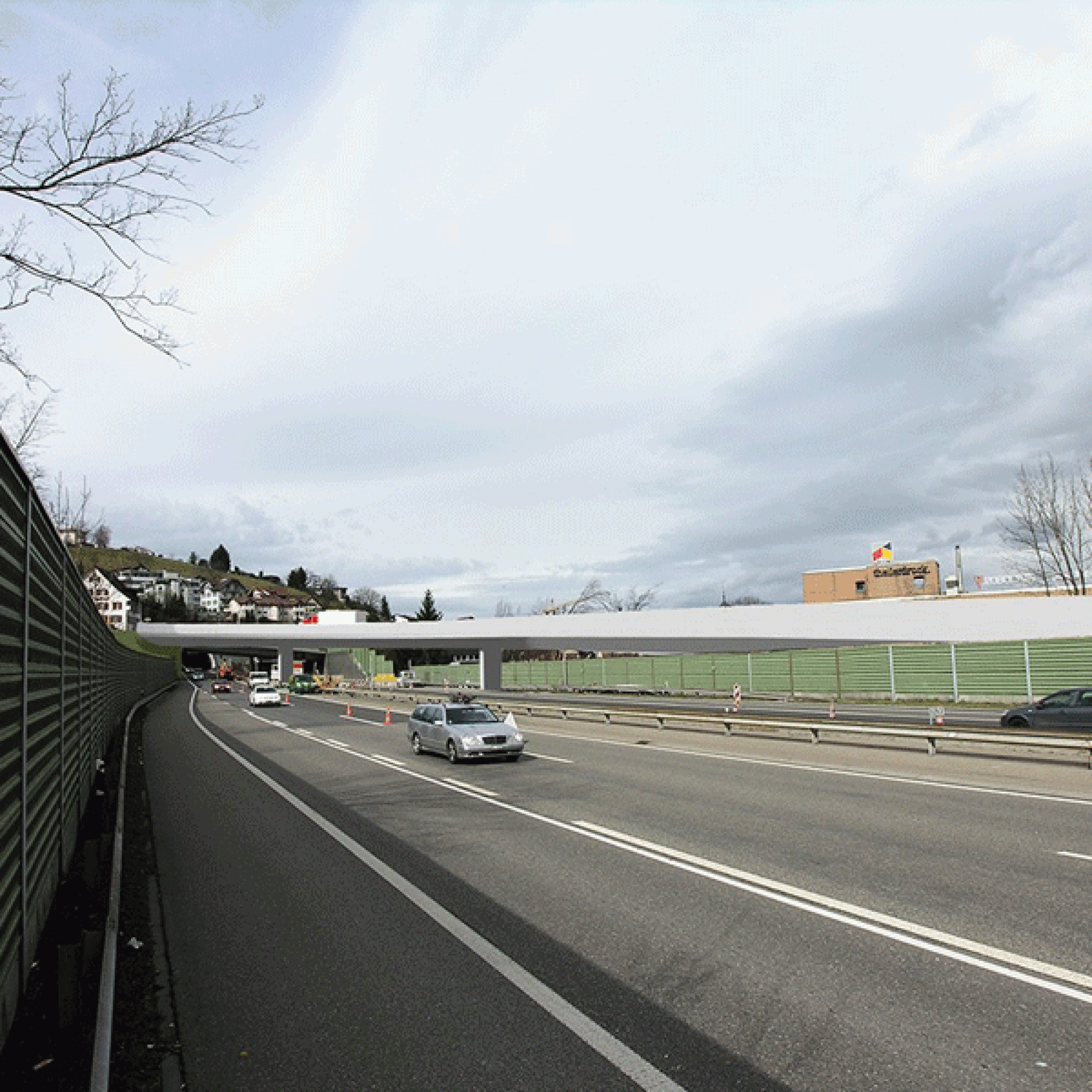 Der Zubringer zum verschobenen A3-Anschluss Wollerau soll in Form einer Brücke realisiert werden. (Visualisierungen zvg)