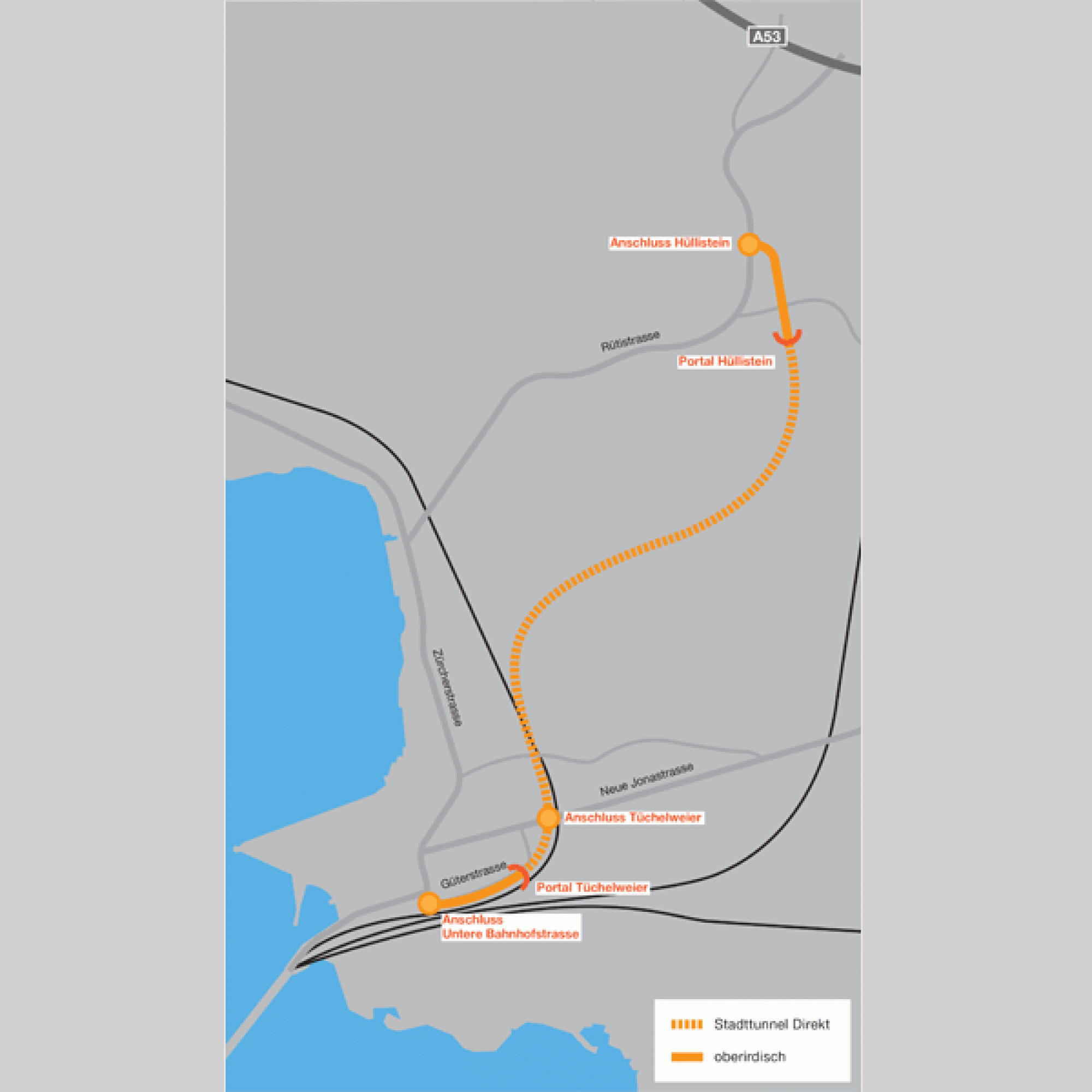 Variante «Stadttunnel direkt»