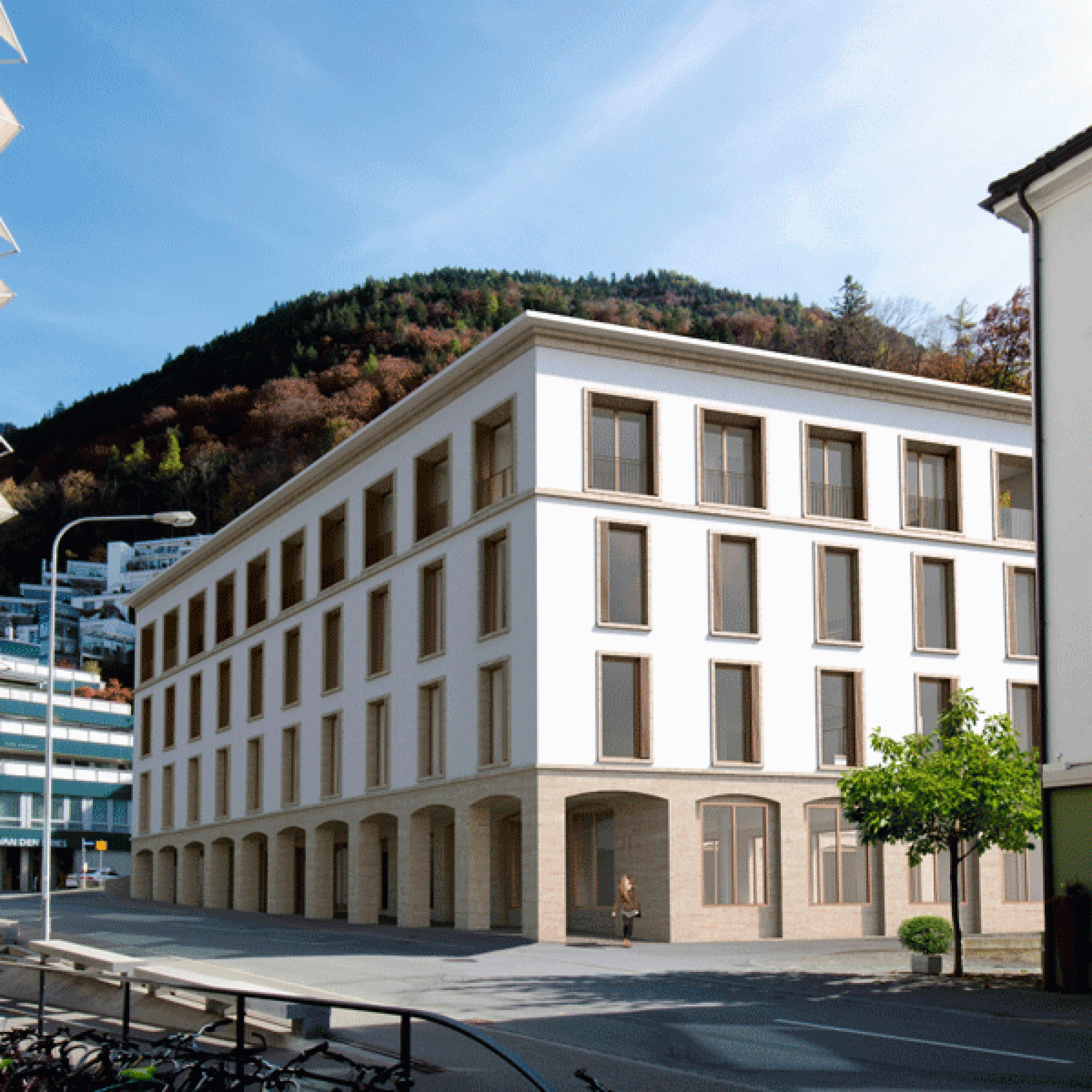 Das neue Gebäude wird architektonisch an die bestehenden Bauten des Quartiers und der Altstadt angelehnt. (Visualisierungen zvg)