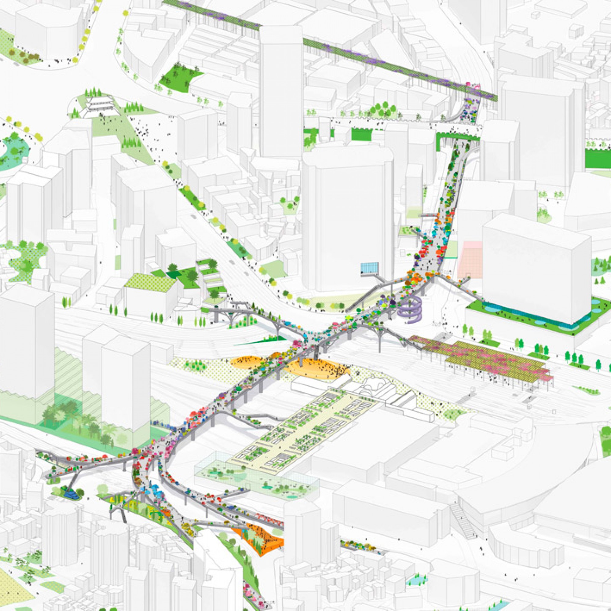 Der Park verbindet verschiedene kleine Grünräume miteinander.  (MVRDV)