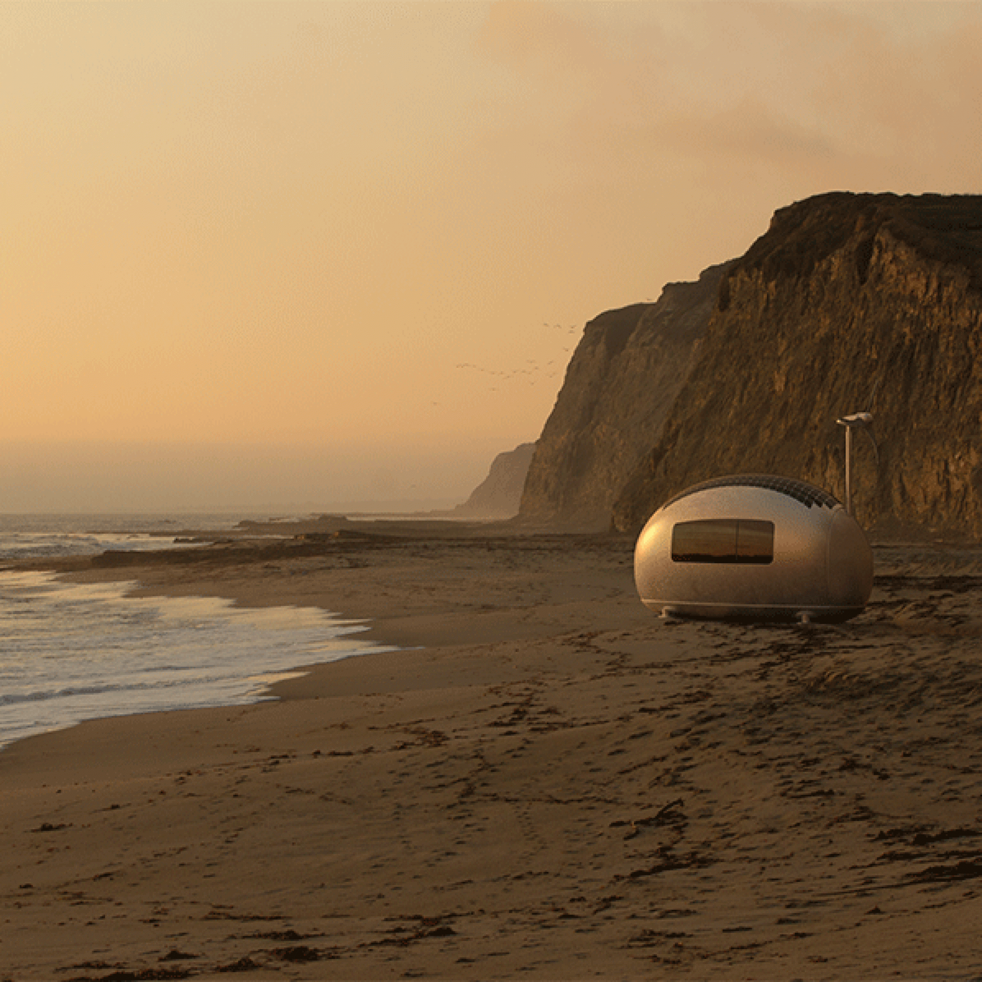 Auf der ganzen Welt zu Hause: egal ob am einsamen Strand,... (Ecocapsule)