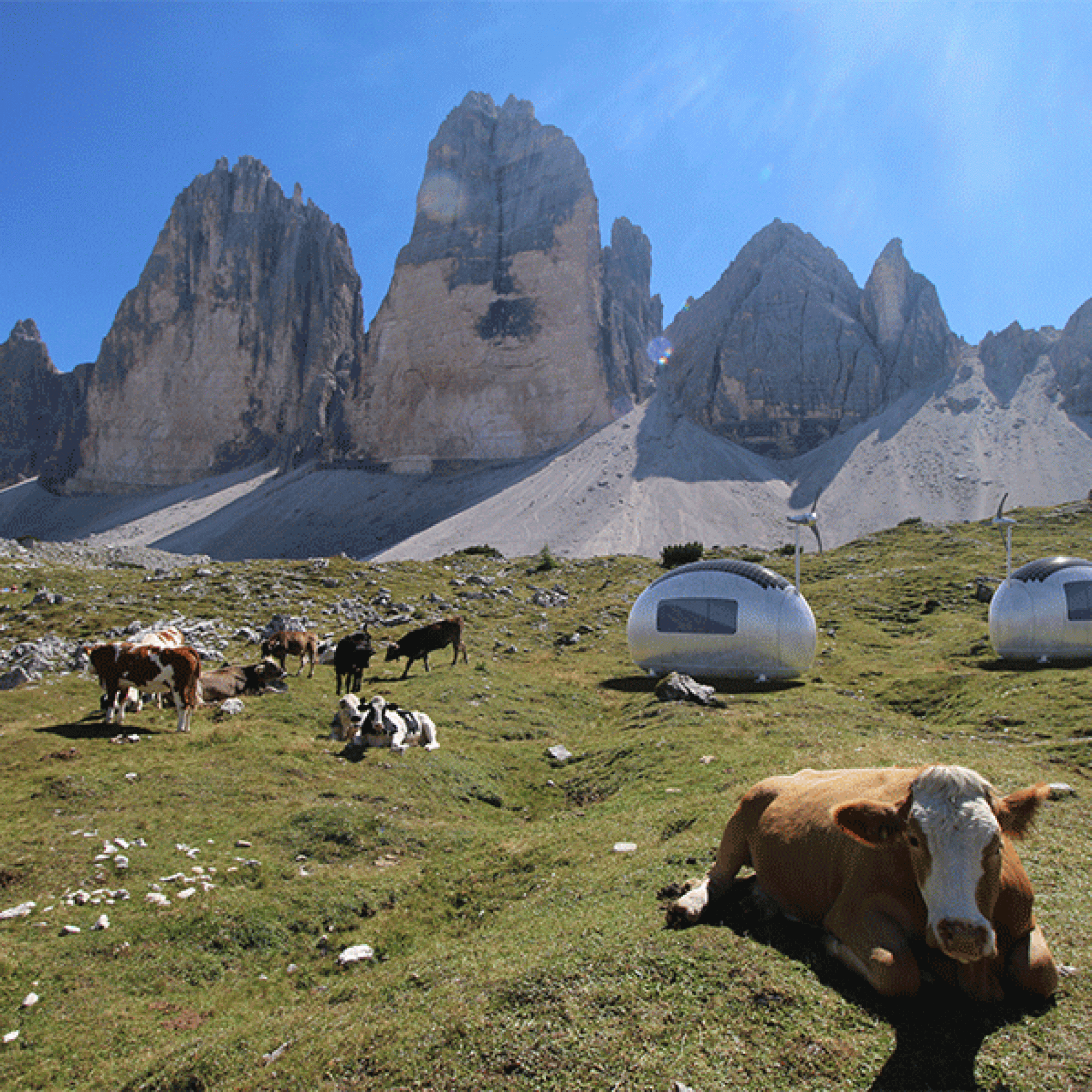 ... auf luftiger Höhe in den Alpen,... (Ecocapsule)