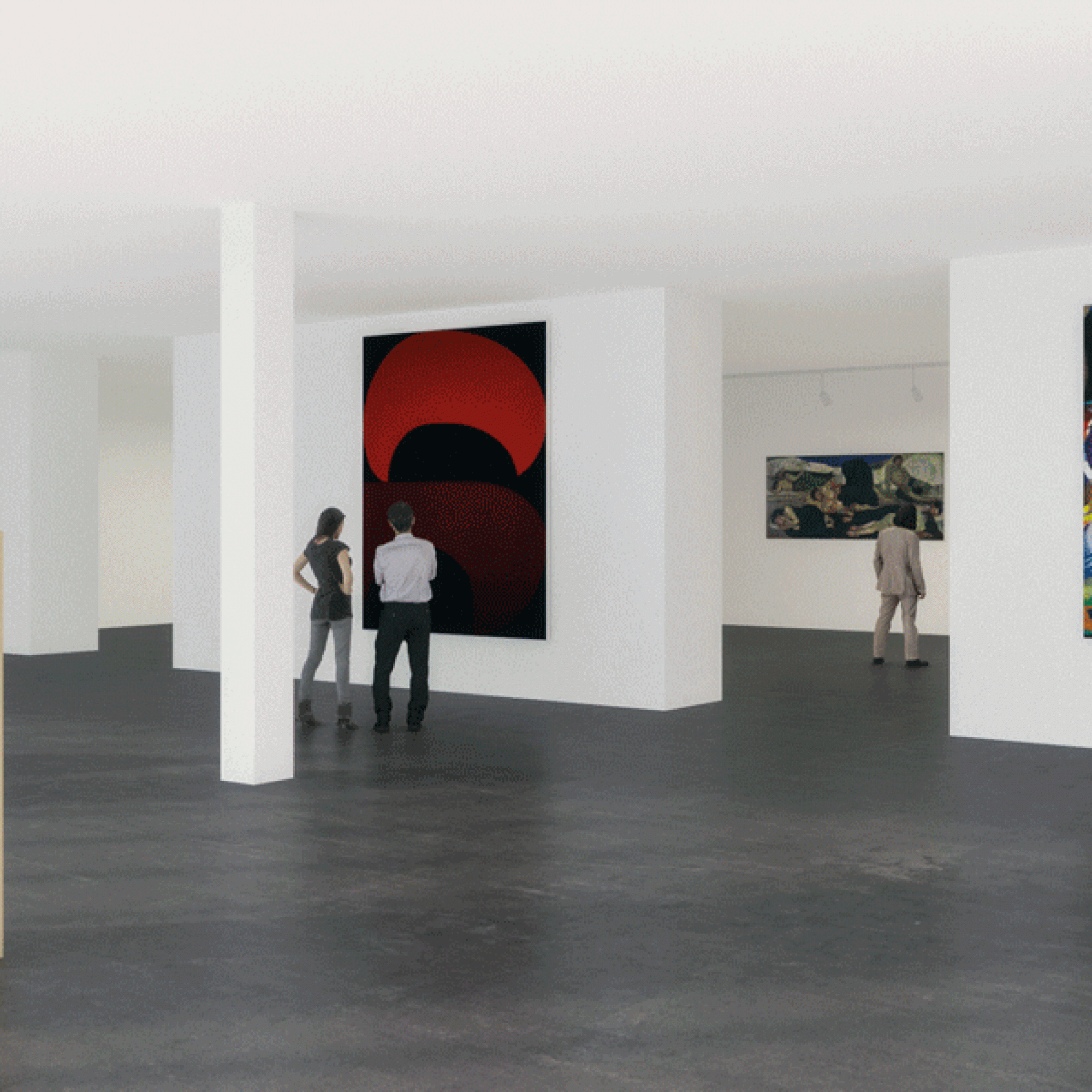Innenansicht des Ausstellungsraums mit Gegenwartskunst. (Visualisierung: zvg)
