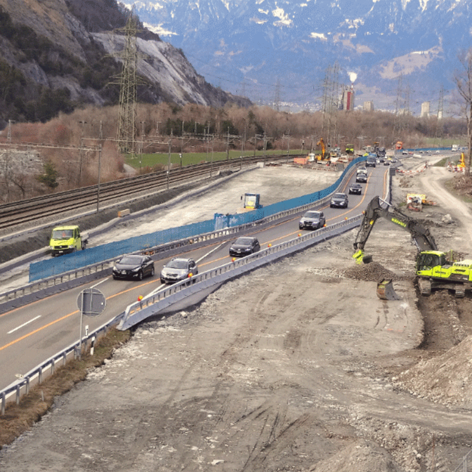 Ein Rückblick: So sah es auf der A13 zwischen Chur Nord und Zizers während Monaten aus. (Bild: Bundesamt für Strassen Astra)