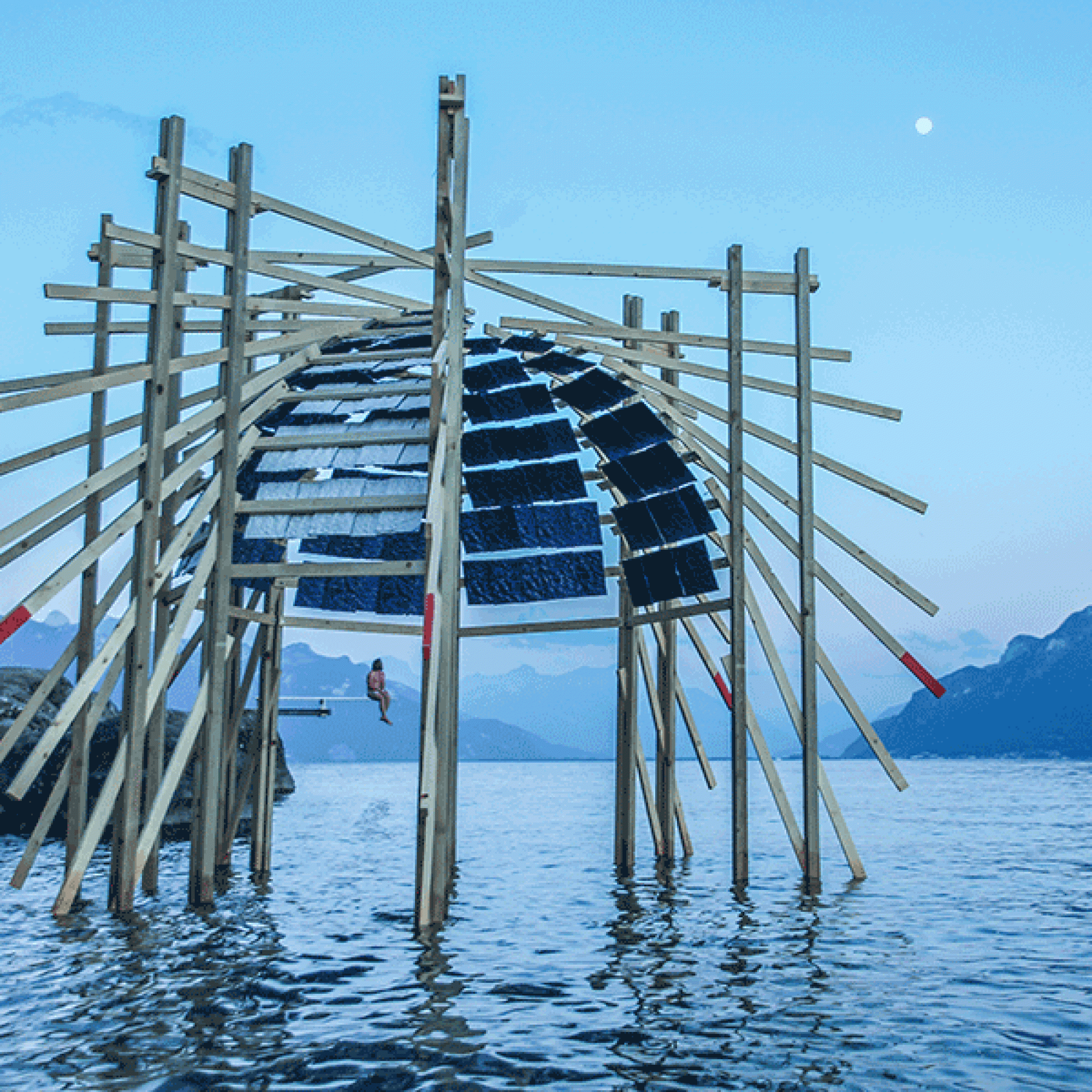 Der Pavillon am Abend. (EPFL)