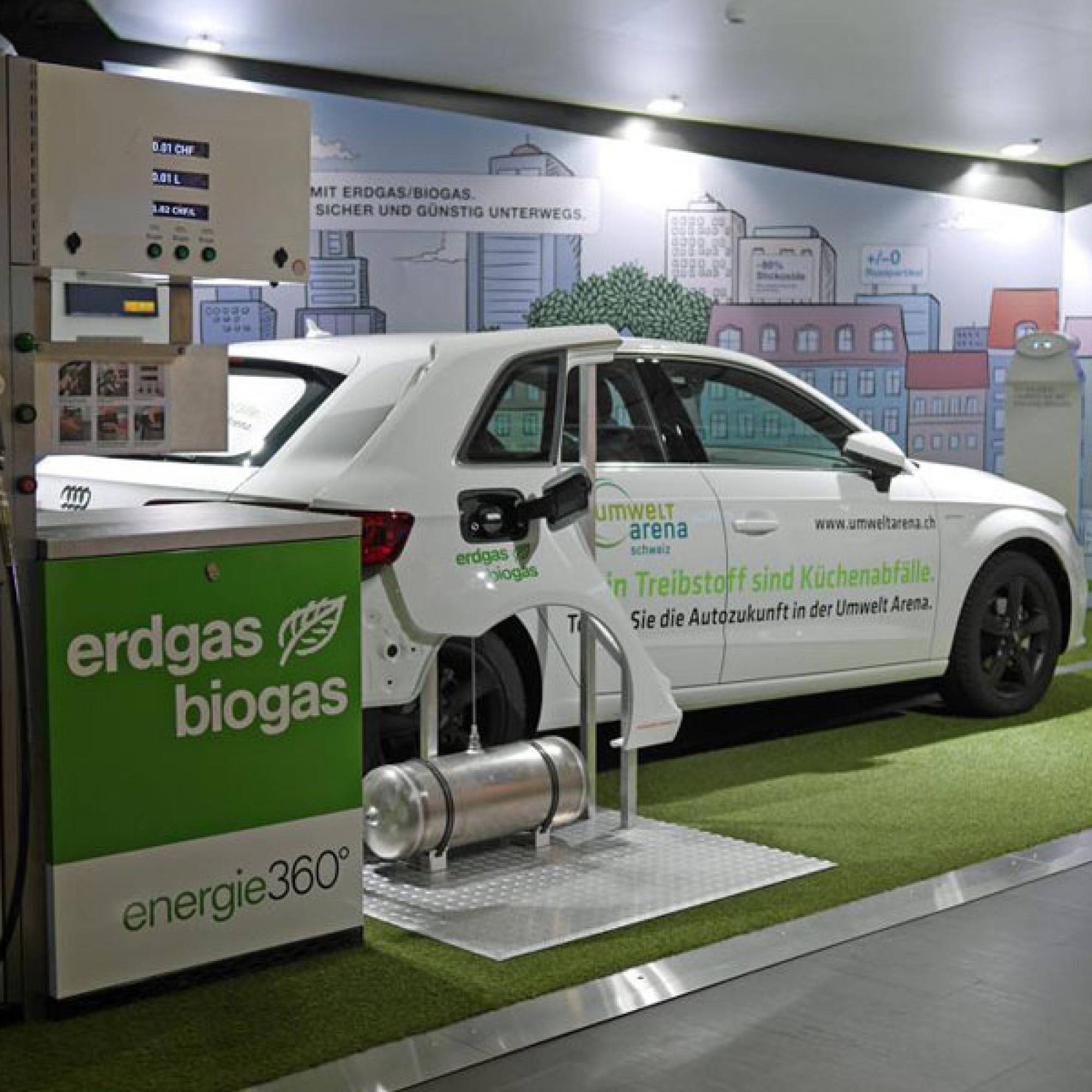 Neue Ausstellung in der Umwelt-Arena: Erdgas-Biogas-Fahrzeug (zvg)