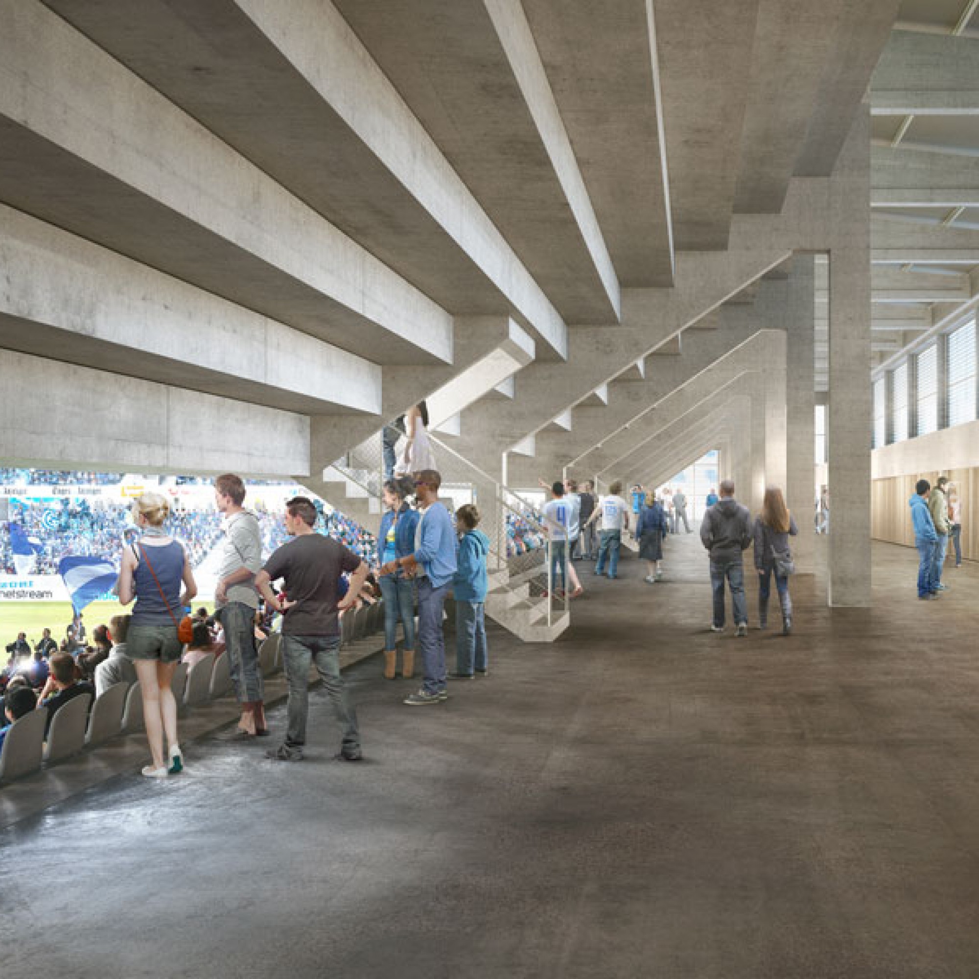 Wandelgang im Stadion.