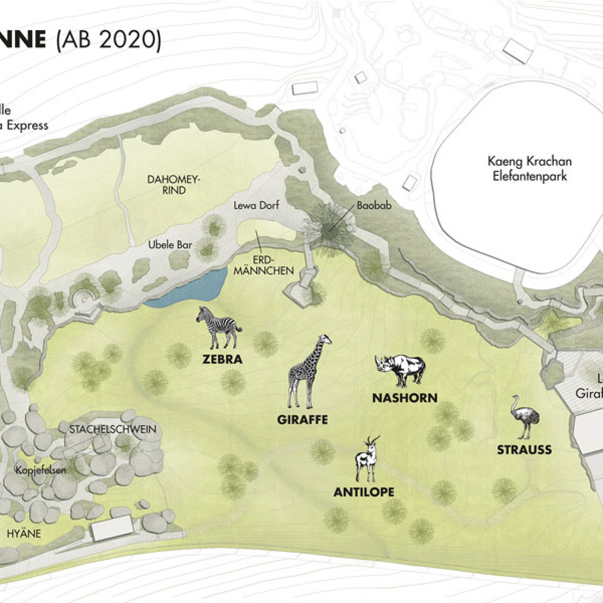 Übersichtsplan der neuen Anlage Lewa Savanne