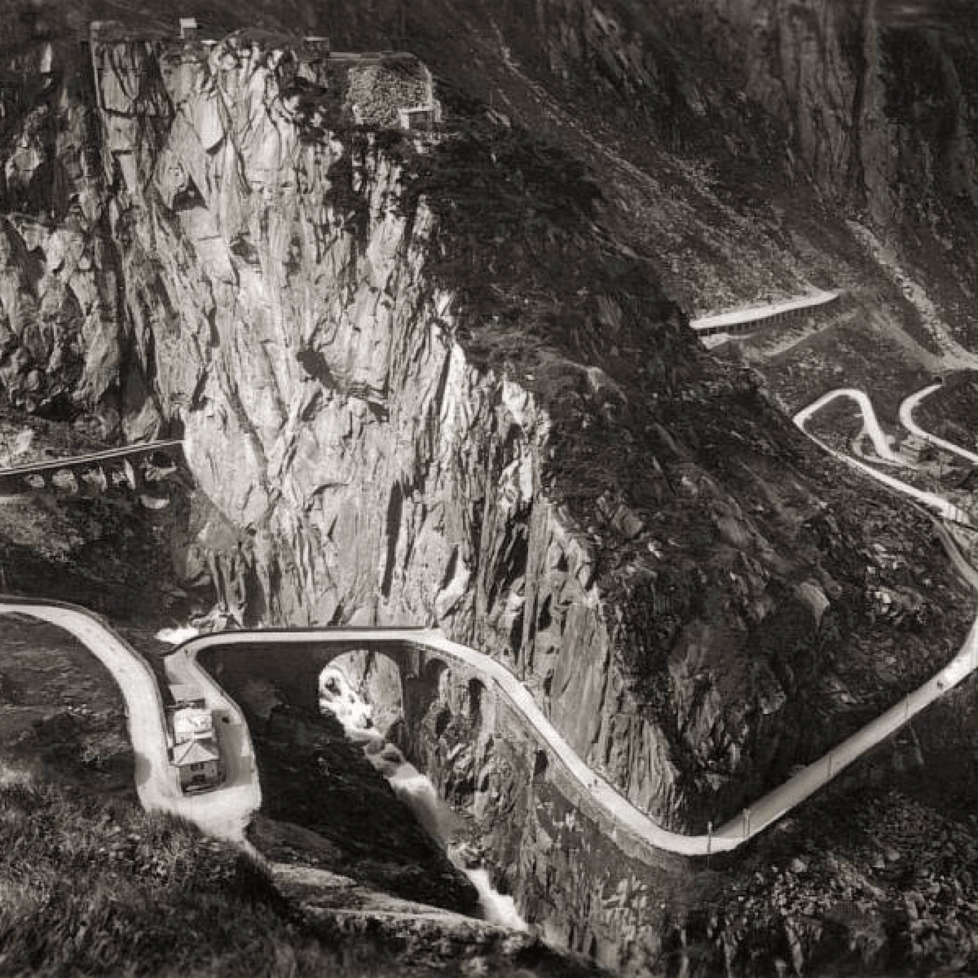 Die Schöllenenschlucht im Jahr 1934. 