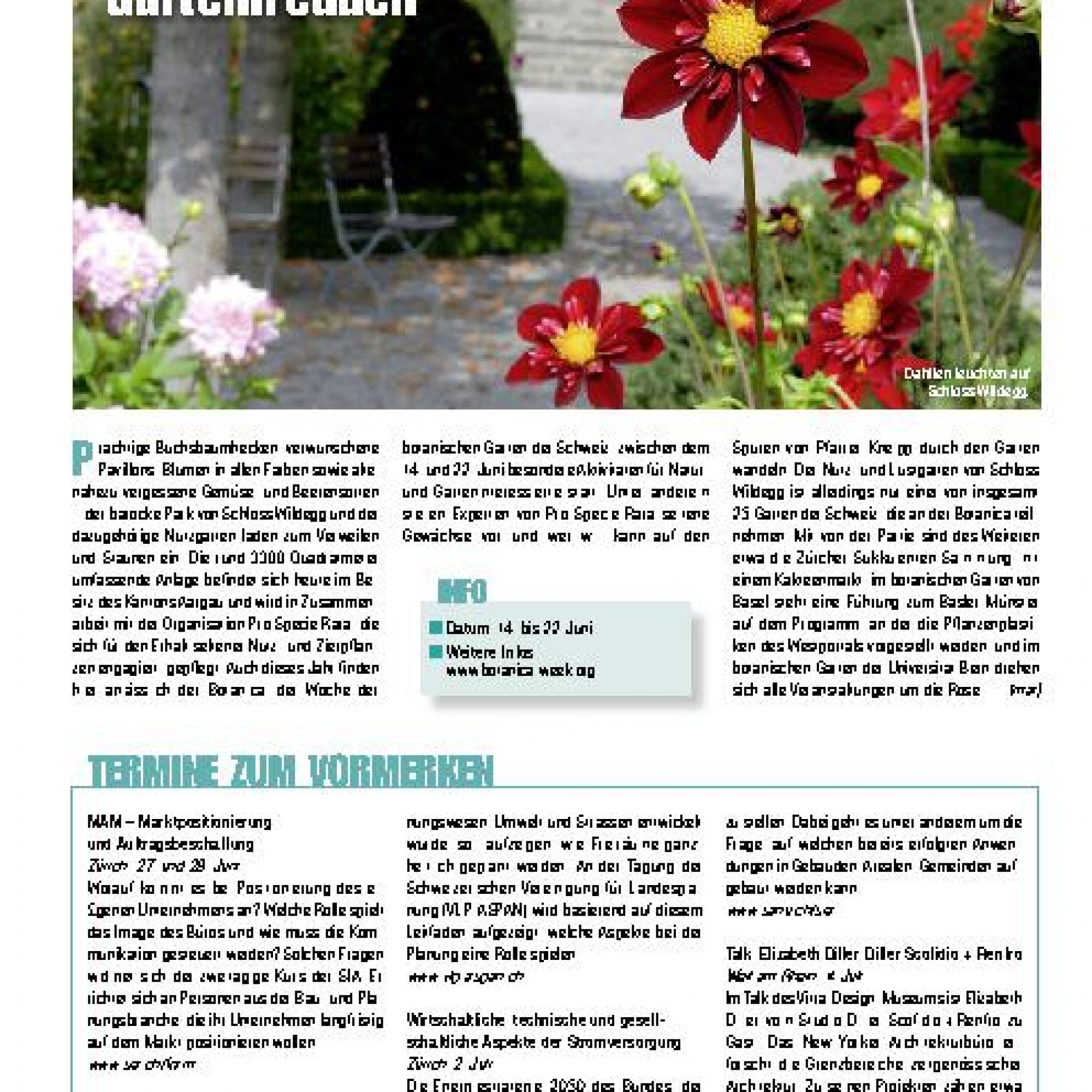 Botanica Woche der botanischen Gärten Blütenzauber und Gartenfreuden
