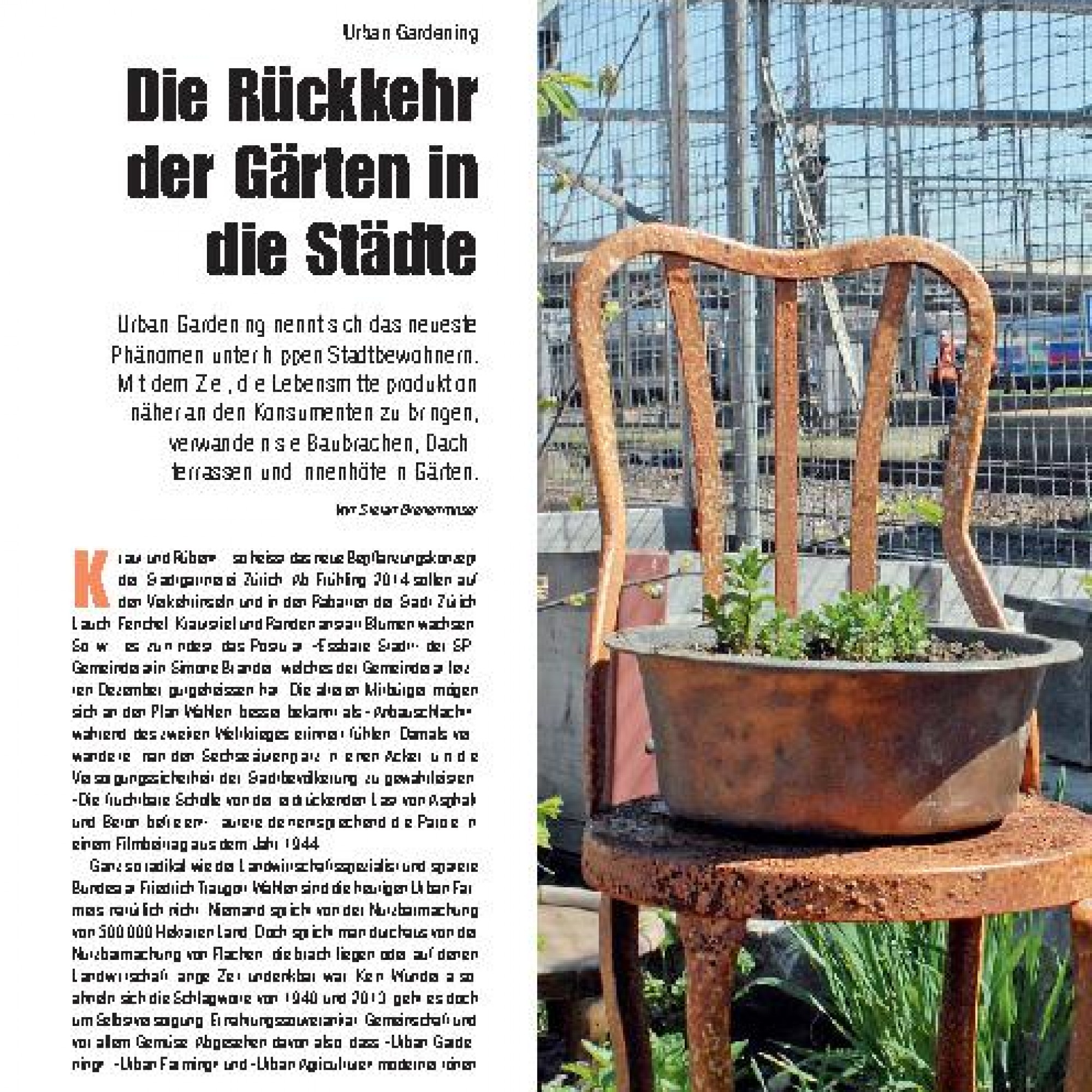 Die Rückkehr der Gärten in die Städte Baublatt