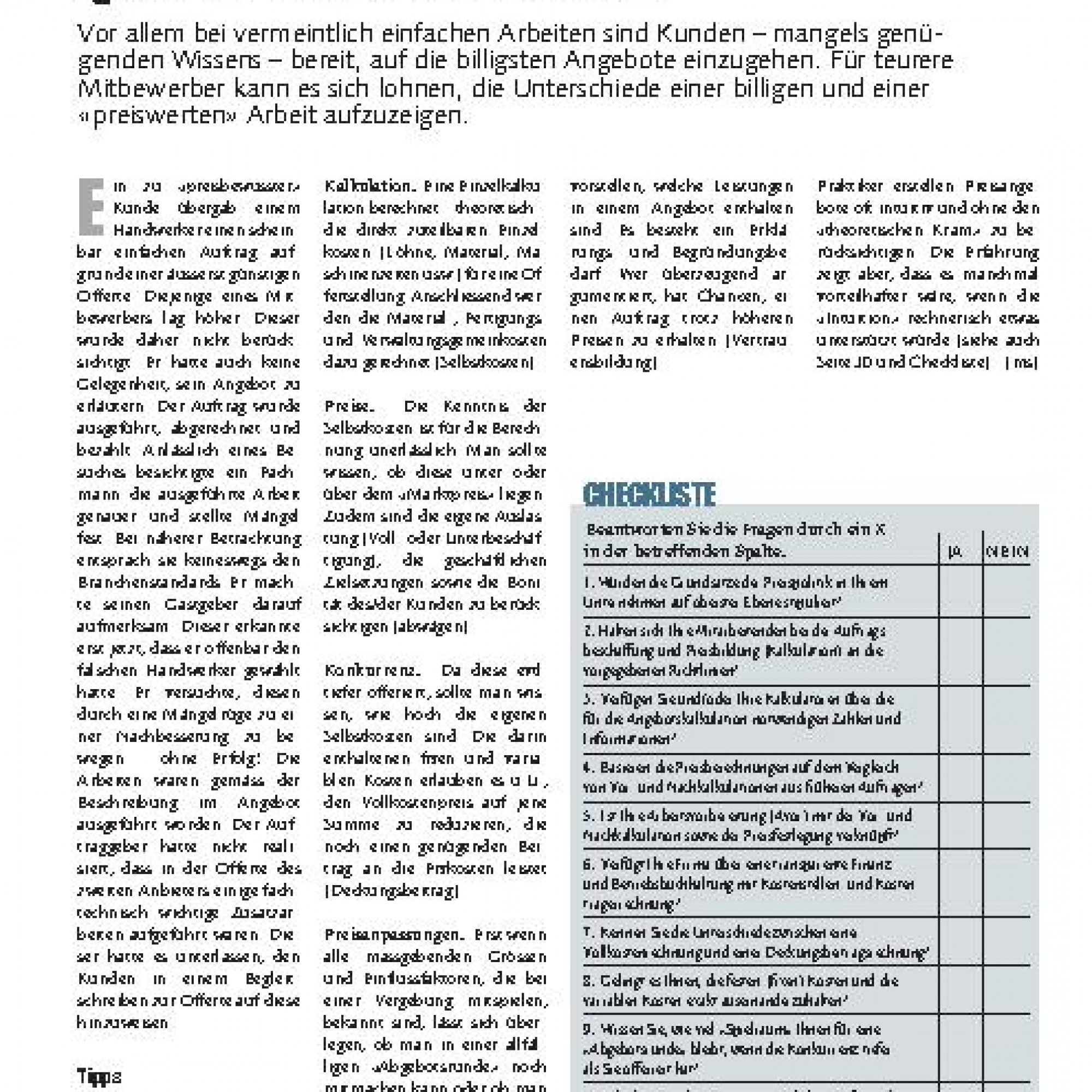 Preisbildung Qualität hat ihren Preis Baublatt