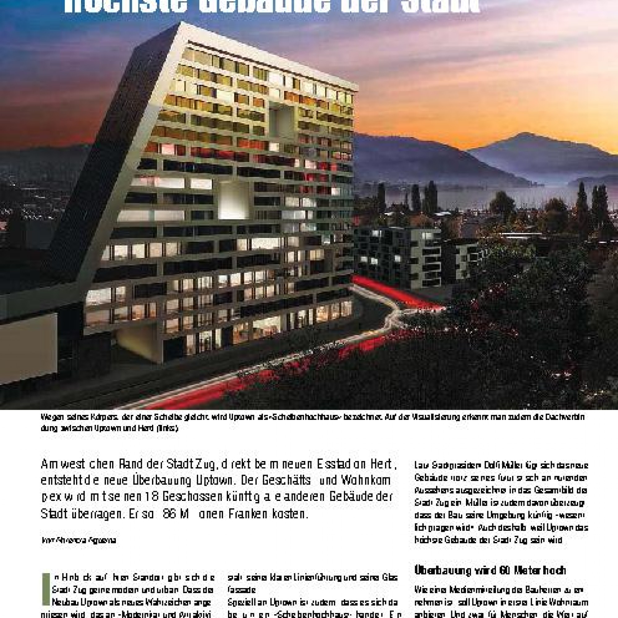 «Uptown» wird das höchste Gebäude der Stadt Baublatt