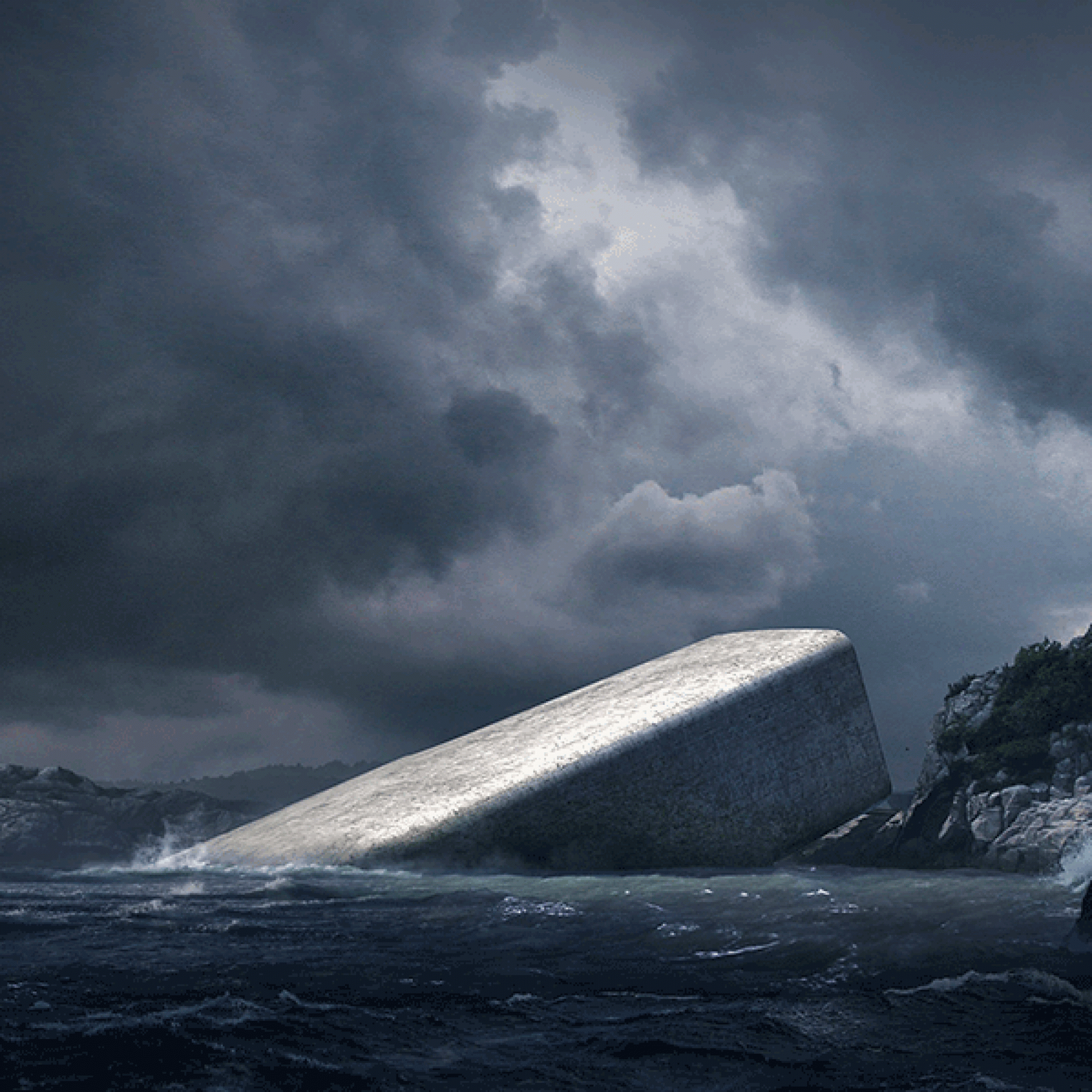 Ausgesetzt auf der felsigen Küste Norwegens: So stellen sich die Architekten das Unterwasser-Restaurant vor.