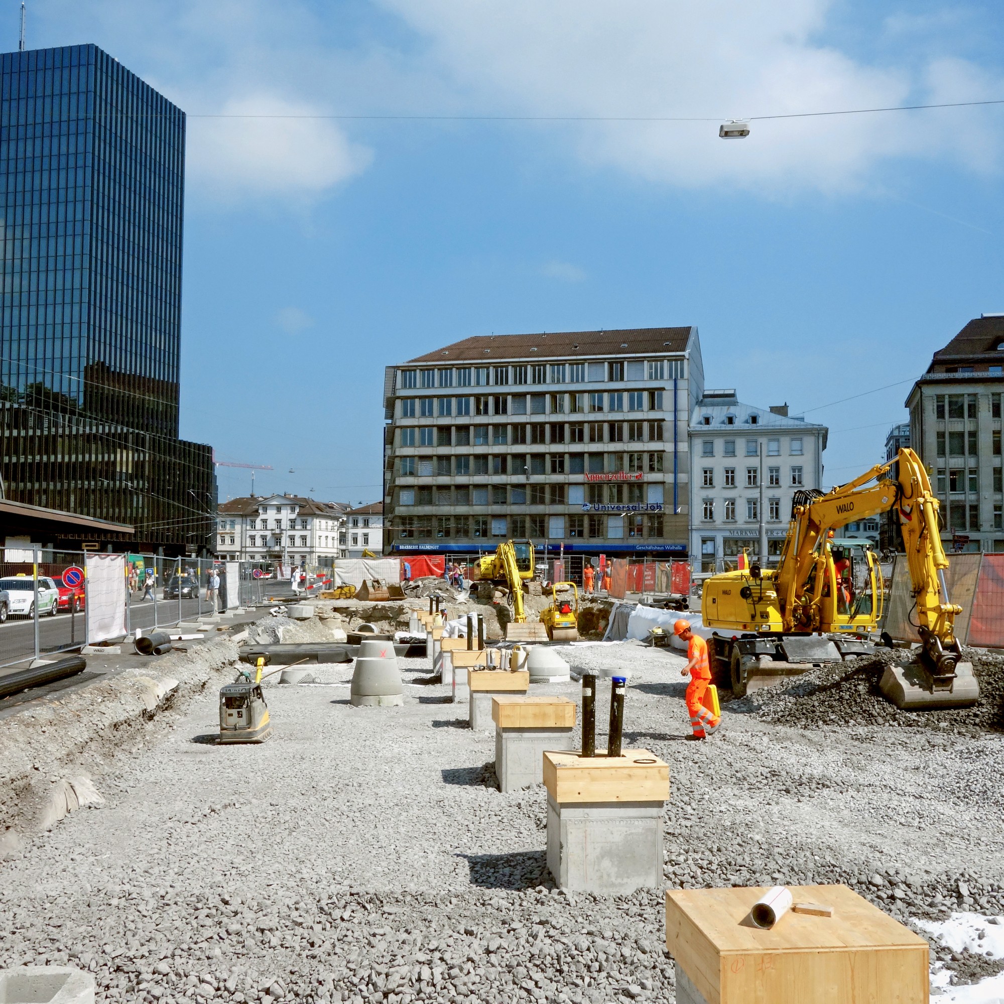 Grossbaustelle St. Gallen: Rund um den Bahnhof St. Gallen wird alles neu,  um die steigende Zahl an Passagieren  besser bewältigen zu können.