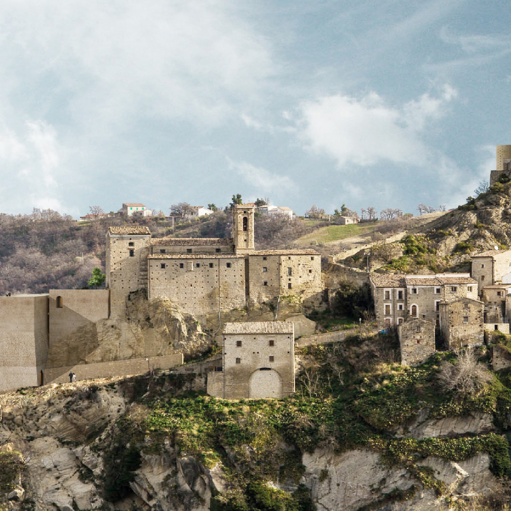 Die Burg von Roccascalegna in den Abruzzen wird ein Observatorium. 