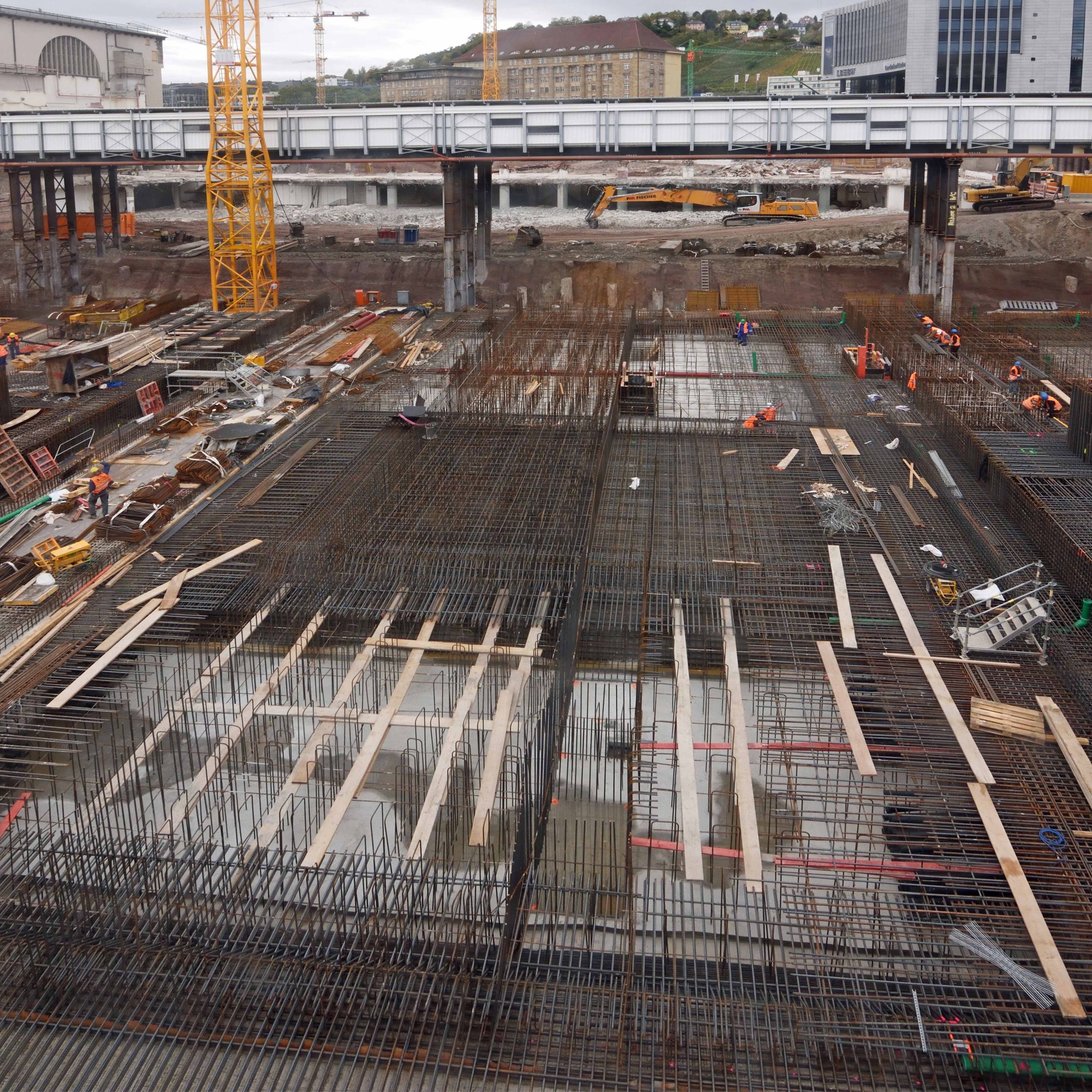 Stuttgart 21, Bauarbeiten am Hauptbahnhof im Oktober 2017.