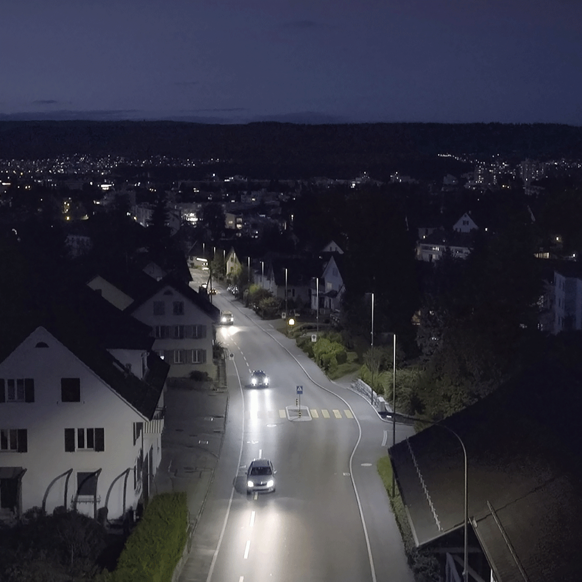 Das verkehrsbeobachtende Licht der EKZ und Schréder.