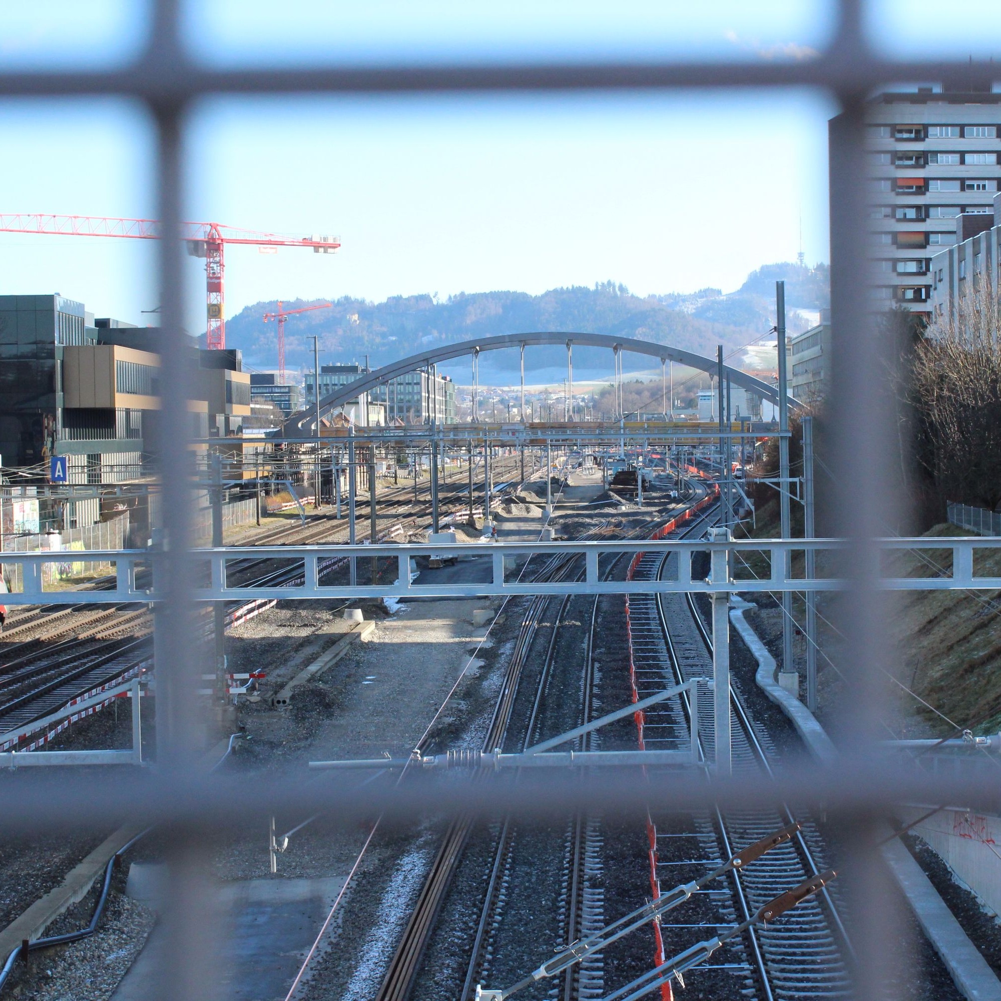 Blick auf die Stauffacherbrücke von der Scheibenbrücke aus.