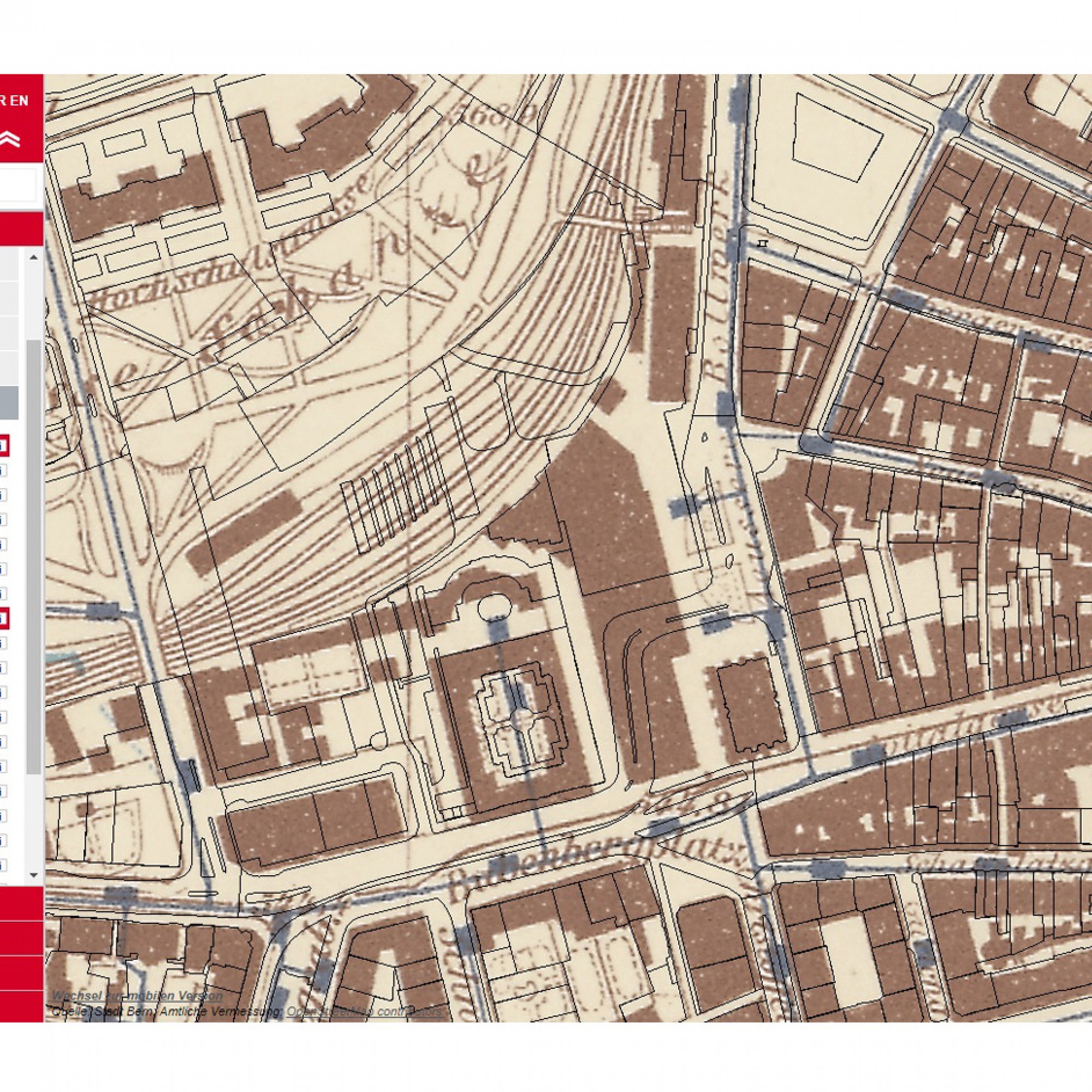 Ausschnitt des Stadtplans von 1900.