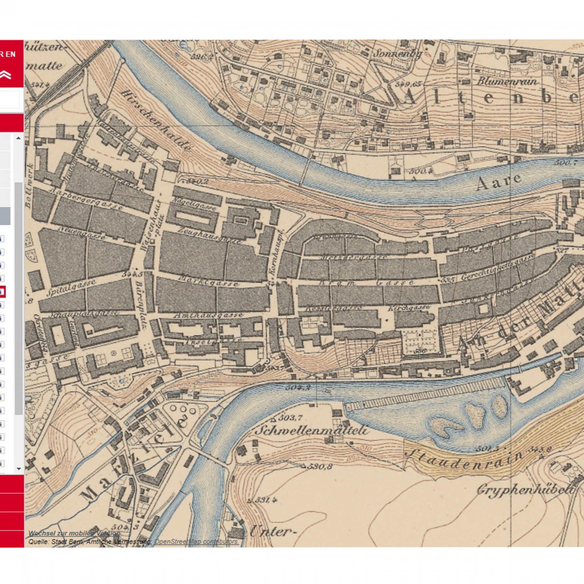 Stadtplan von 1879.