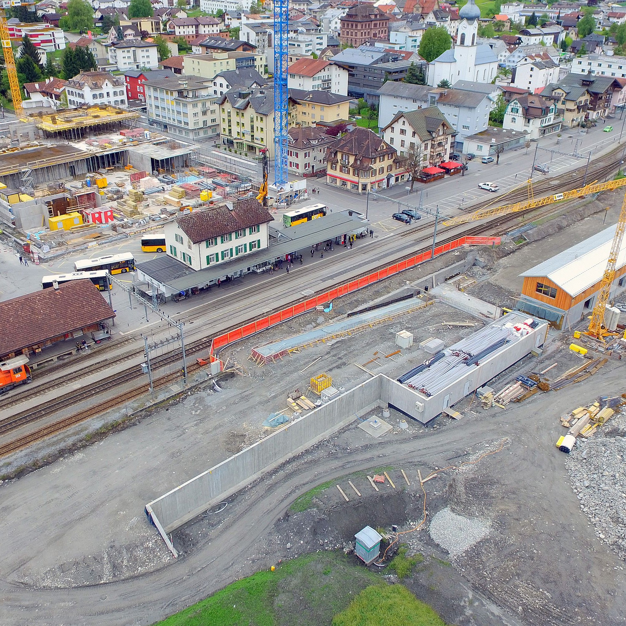 Der Bahnhof Ilanz wird derzeit umgebaut und modernisiert.