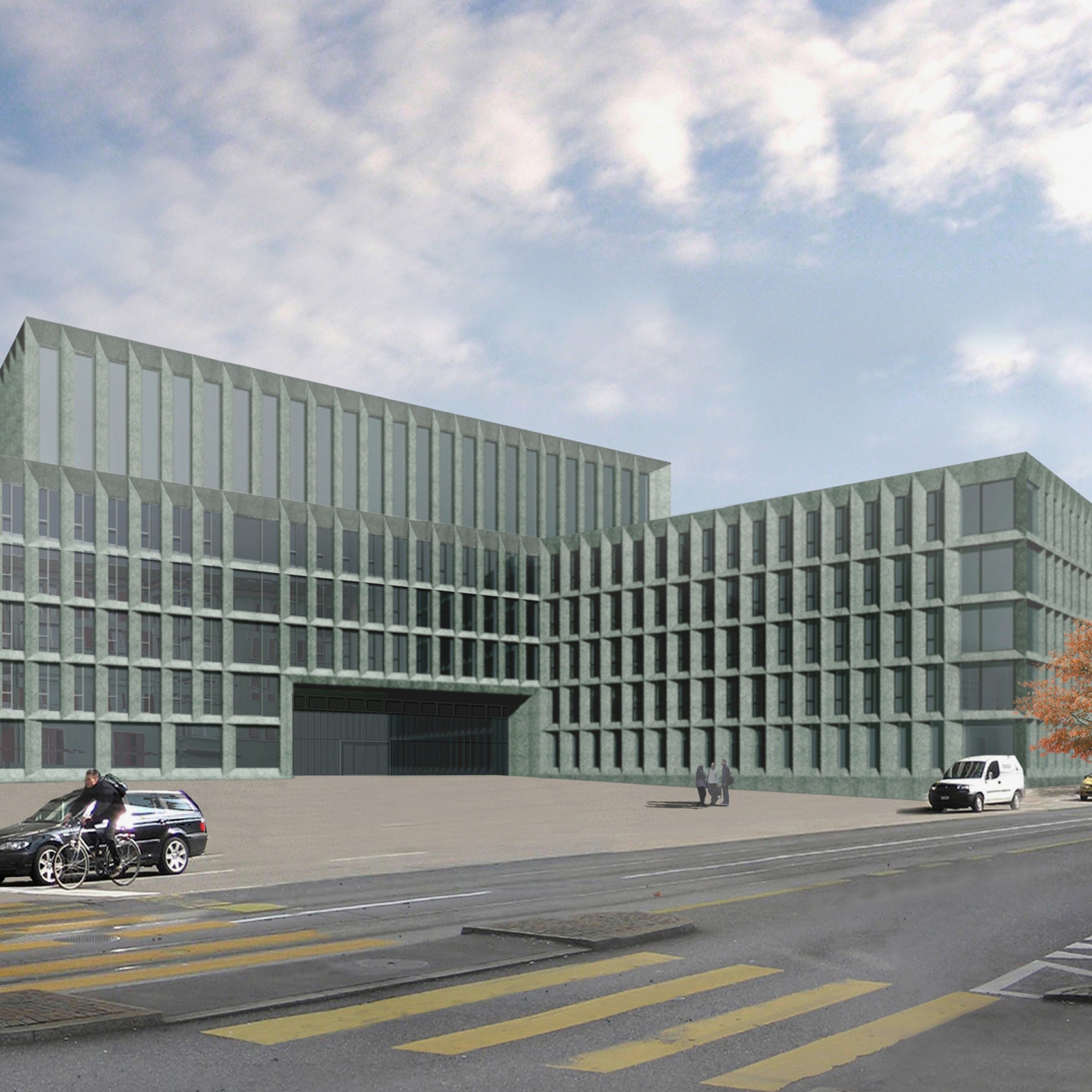 Neues Polizei- und Justizzentrum in Zürich, Entwurf von Theo Hotz Partner AG.