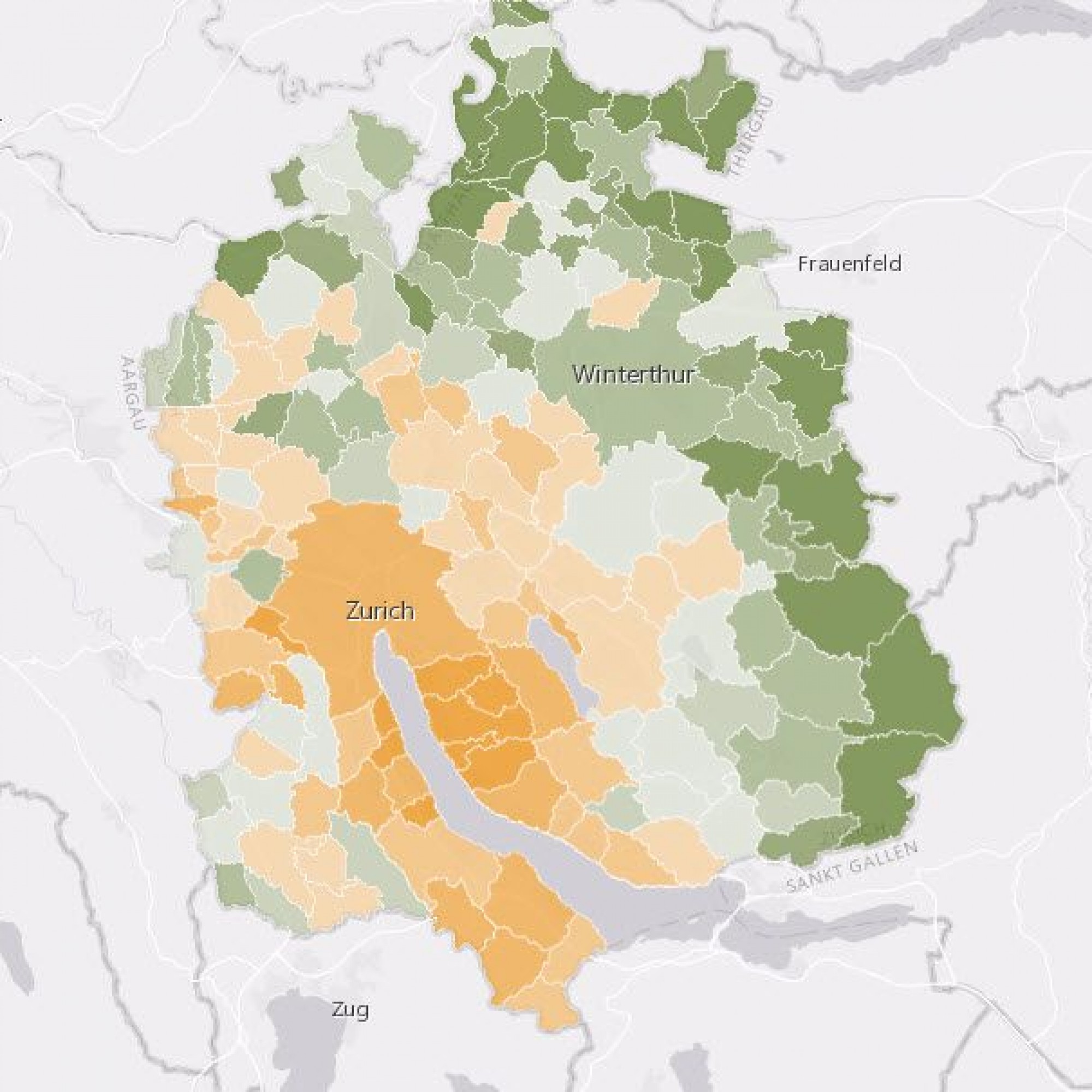 Die interaktive Karte der ZKB zeigt die günstigen Einfamilienhäusern im Kanton Zürich.