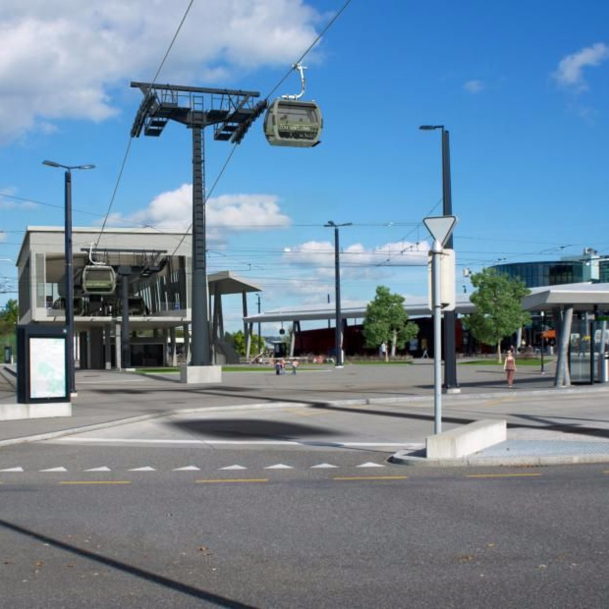 Die Zooseilbahn-Talstation in Stettbach.