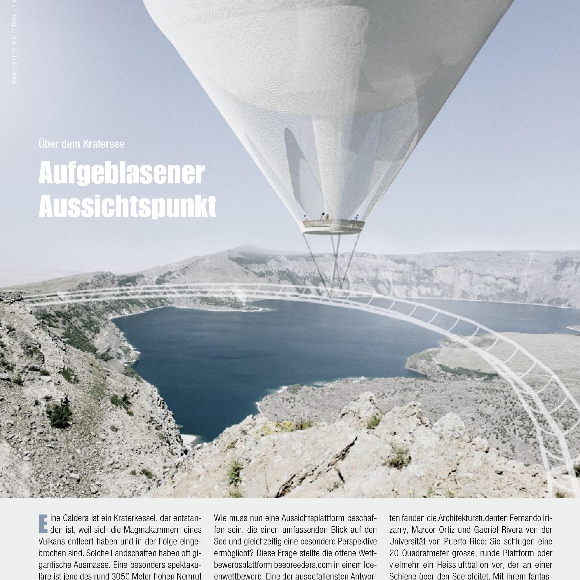 Im Himmel über dem NemrutVulkan Aufgeblasener Aussichtspunkt Baublatt